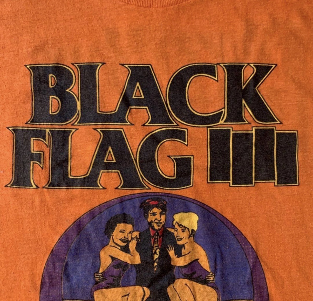 Black Flag 1985 Loose Nut Tour Tee Raymond Pettibon Vintage M Orange