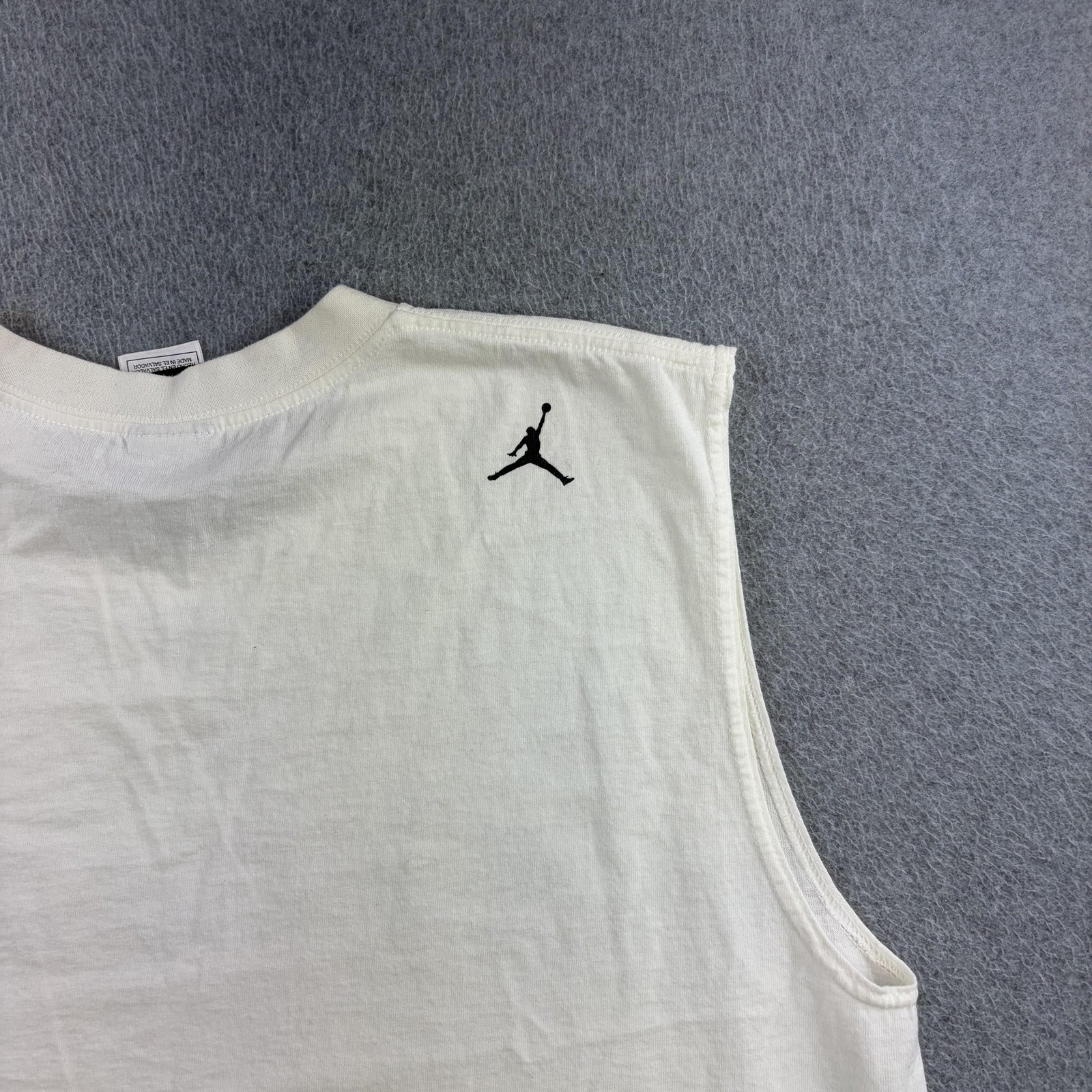 Jordan Shirt Mens Large White Sleeveless Sneaker Graphic Muscle Tee Adult