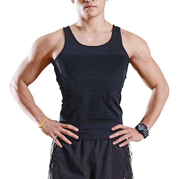 MEN SLIMMING BODY SHAPER BELLY TUMMY CONTROL COMPRESSION VEST SHIRT UNDERWEAR UK