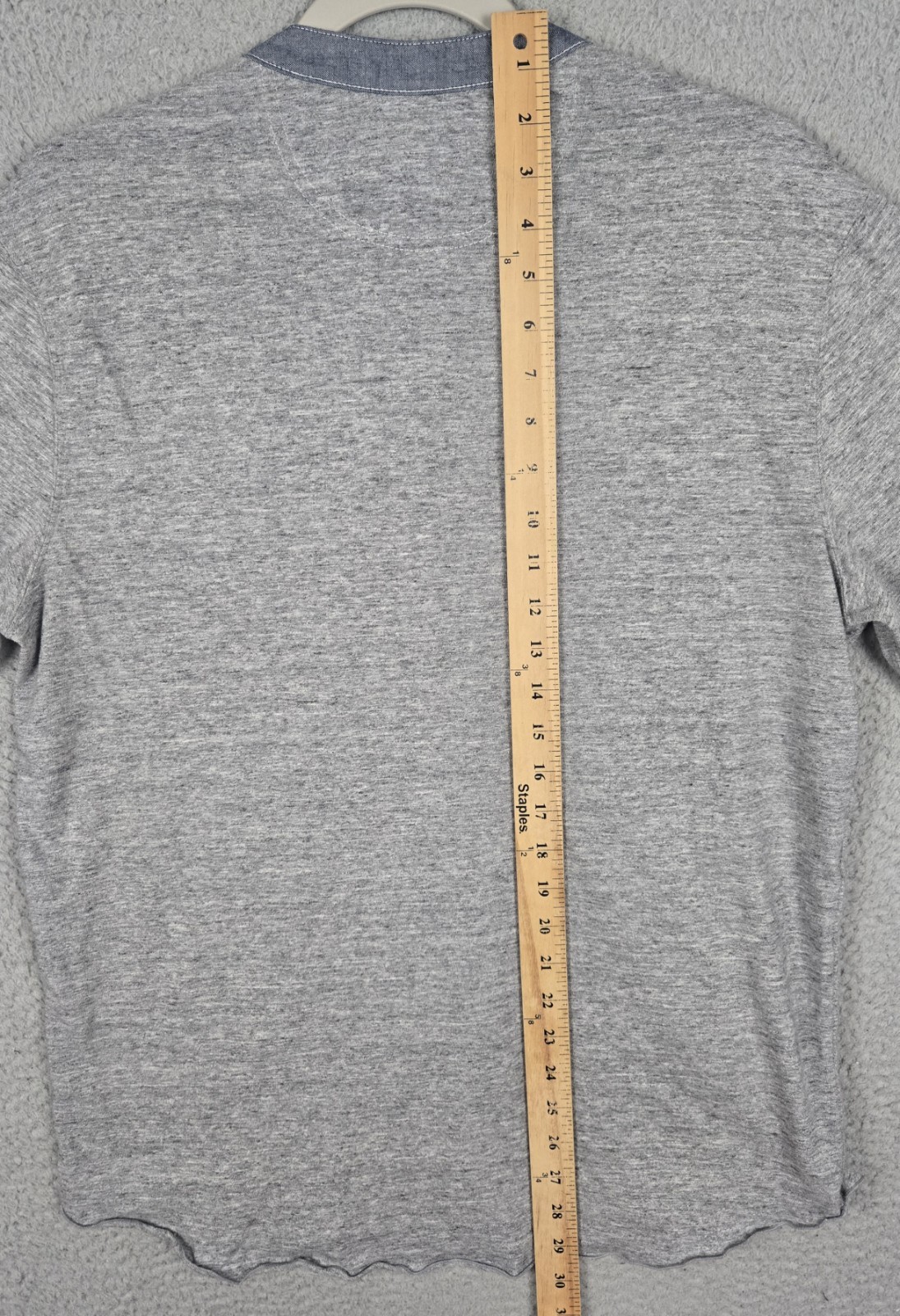 Todd Snyder Chambray Loop Collar Henley T-Shirt Heather Gray Men’s Size Large