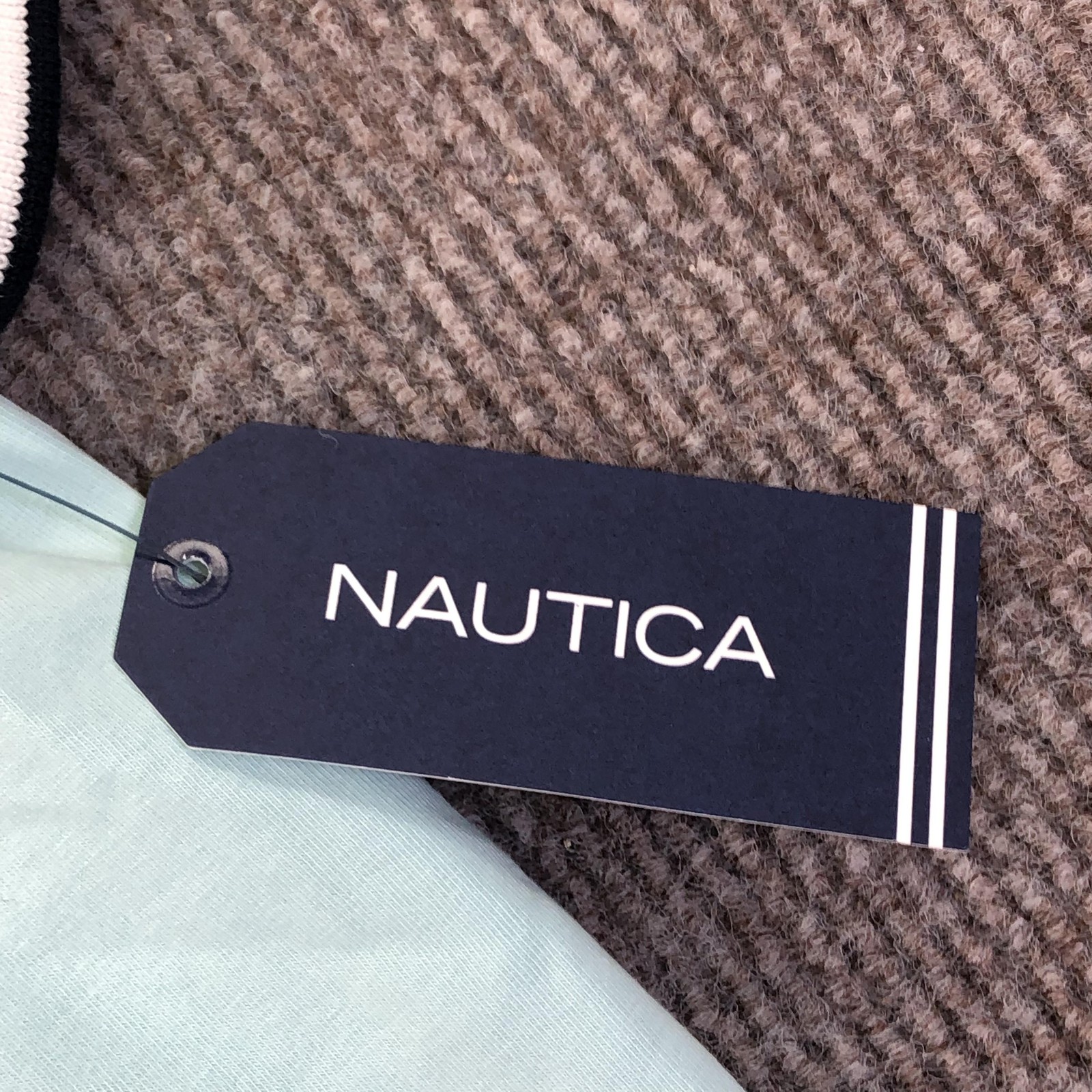 Nautica Shirt Mens Medium Blue Performance Sail Logo Tee Tagless Nautical Ringer