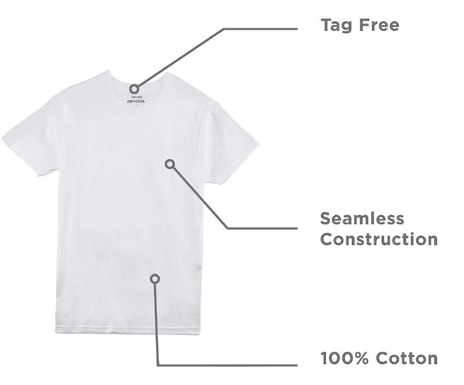 Stafford T Shirts Super Soft 100% Cotton V Necks Medium 4-Pack