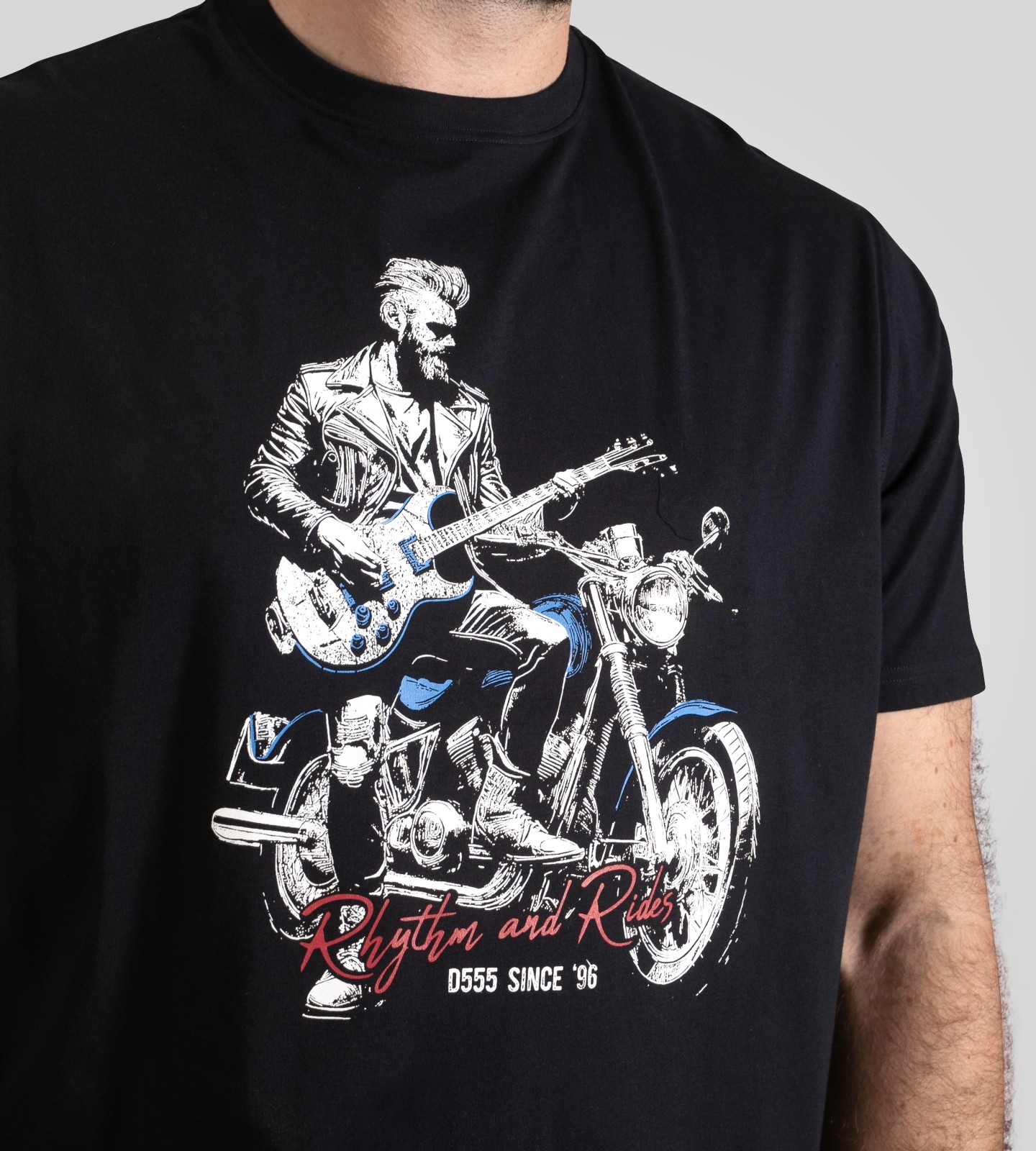 D555 Mens Derby Big & Tall Motorbike Short Sleeve T-Shirt