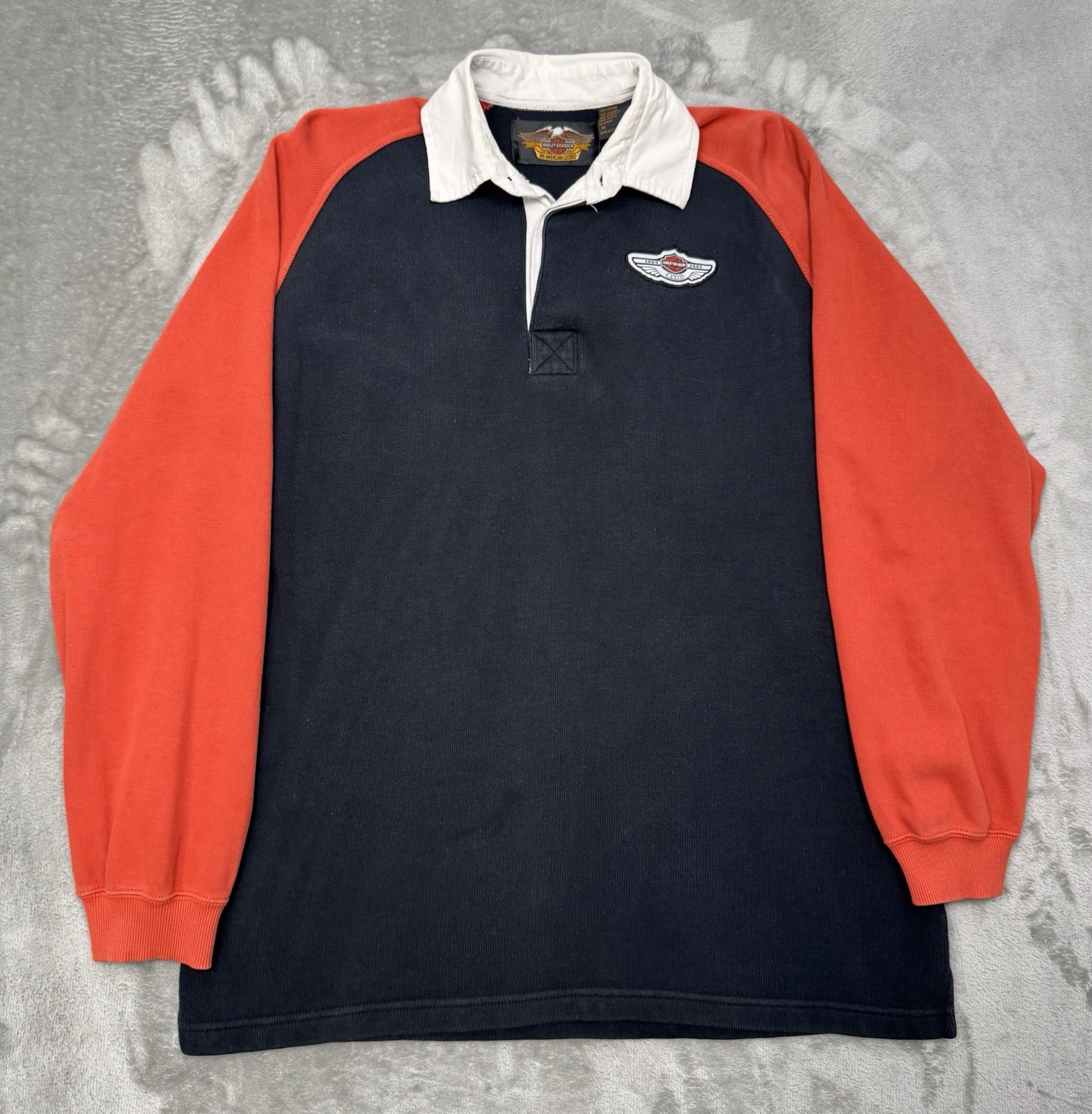 Vintage Harley Davidson Shirt Mens Medium M 100th Motorcycle Polo Biker 90s Y2K