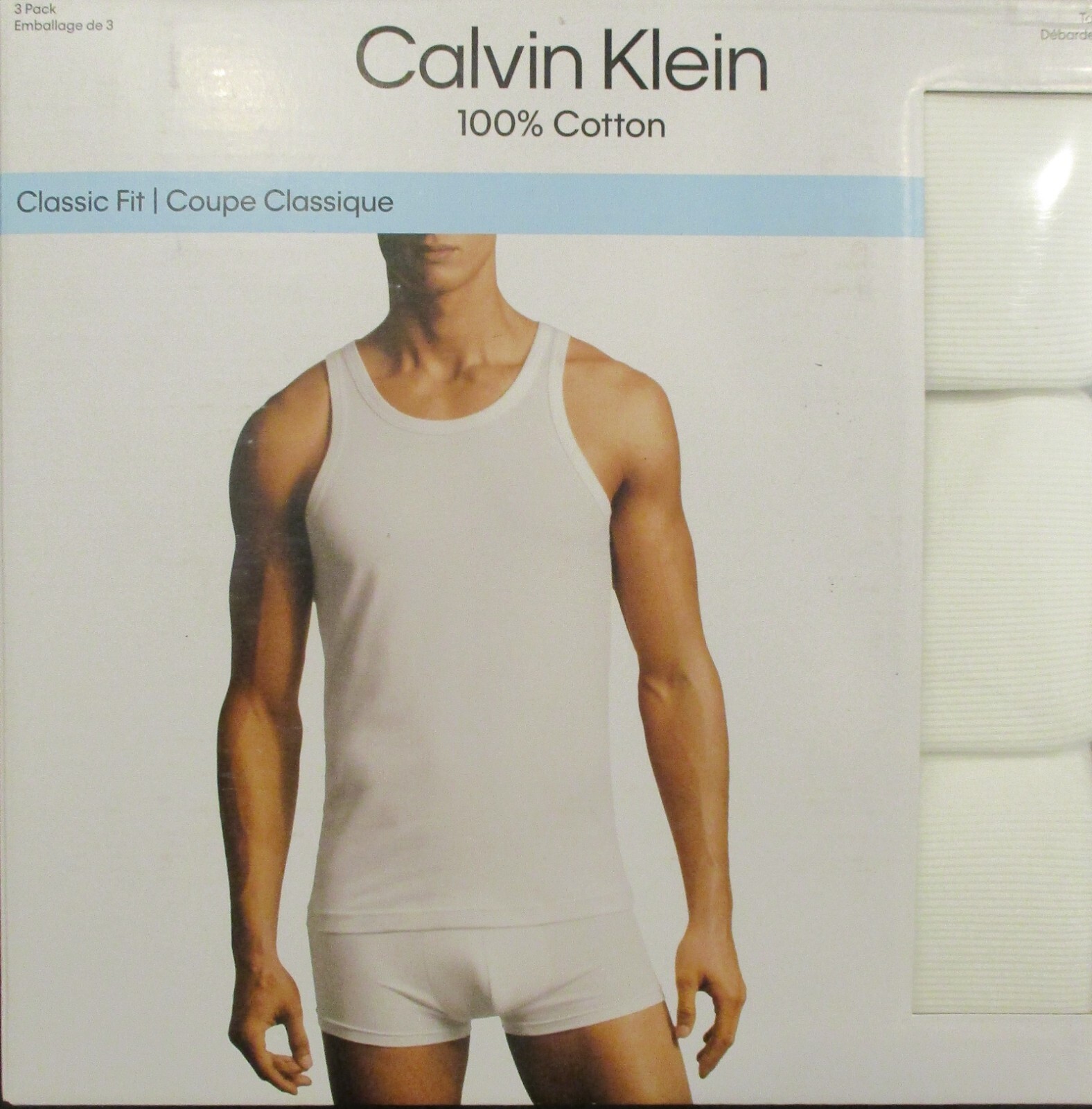 3 CALVIN KLEIN SIZES: S M L XL XXL MENS COTTON WHITE TANK TOP T-SHIRT UNDERSHIRT