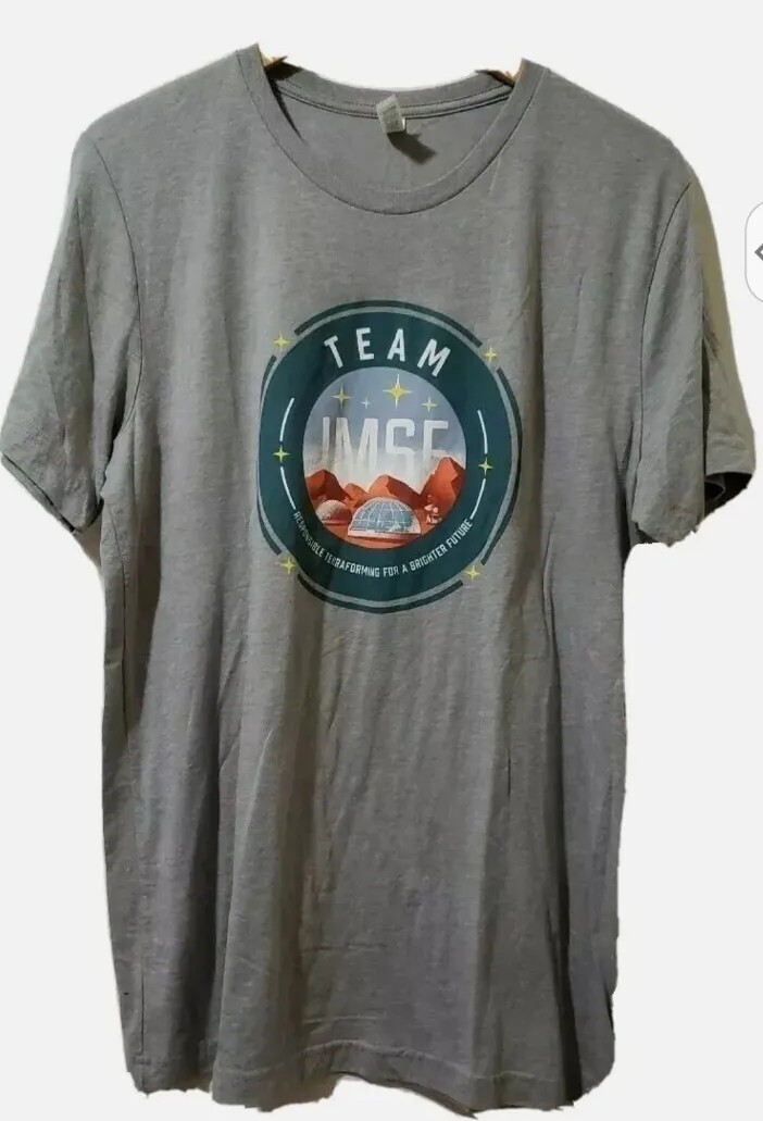 Canvas Graphic Tee Mens L Gray Short Sleeve National Geometric Mars