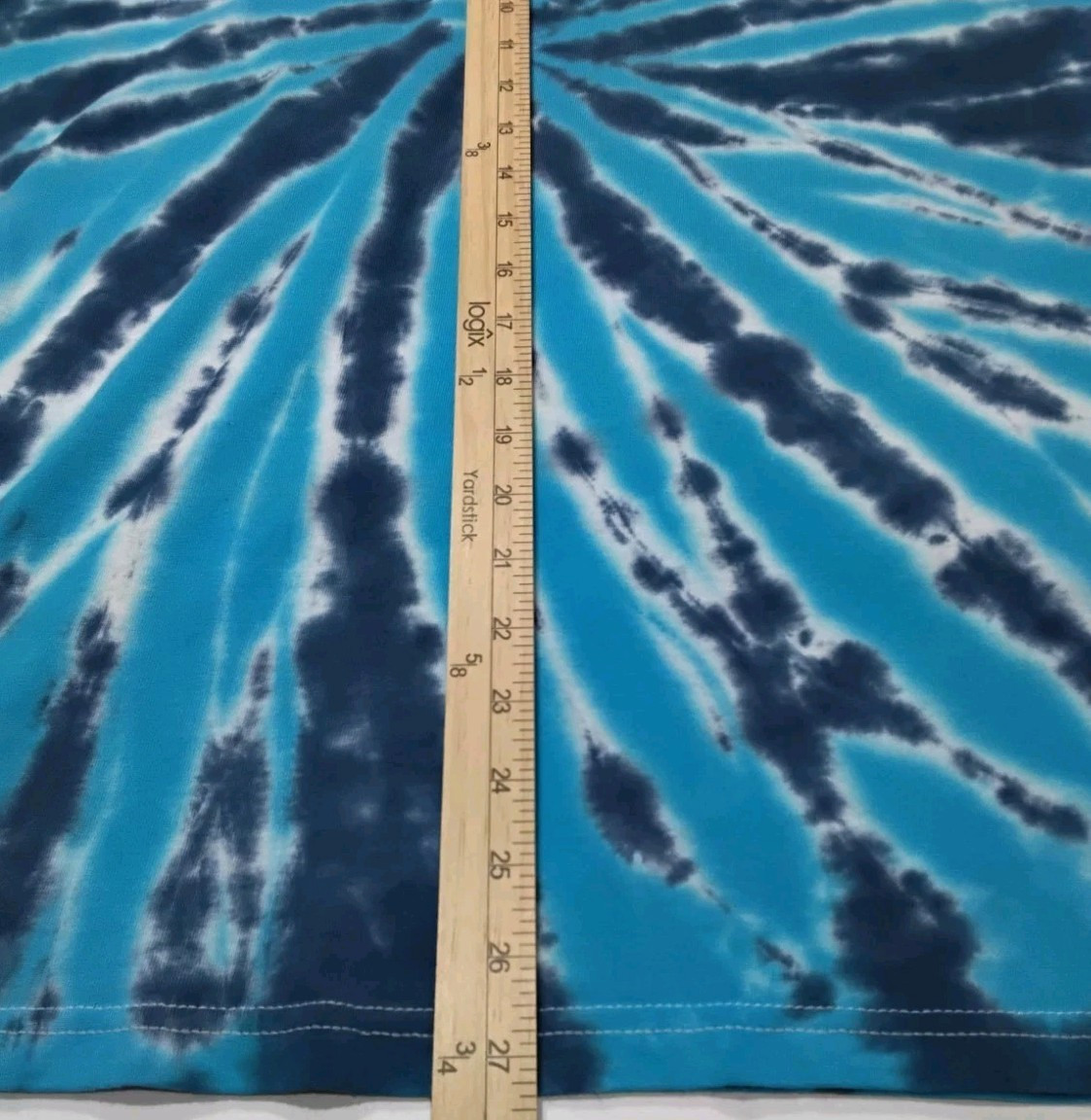 New Tie Dye Men’s T-Shirt Blue Gray Adult Large Multicolor Summer Swirl Spiral