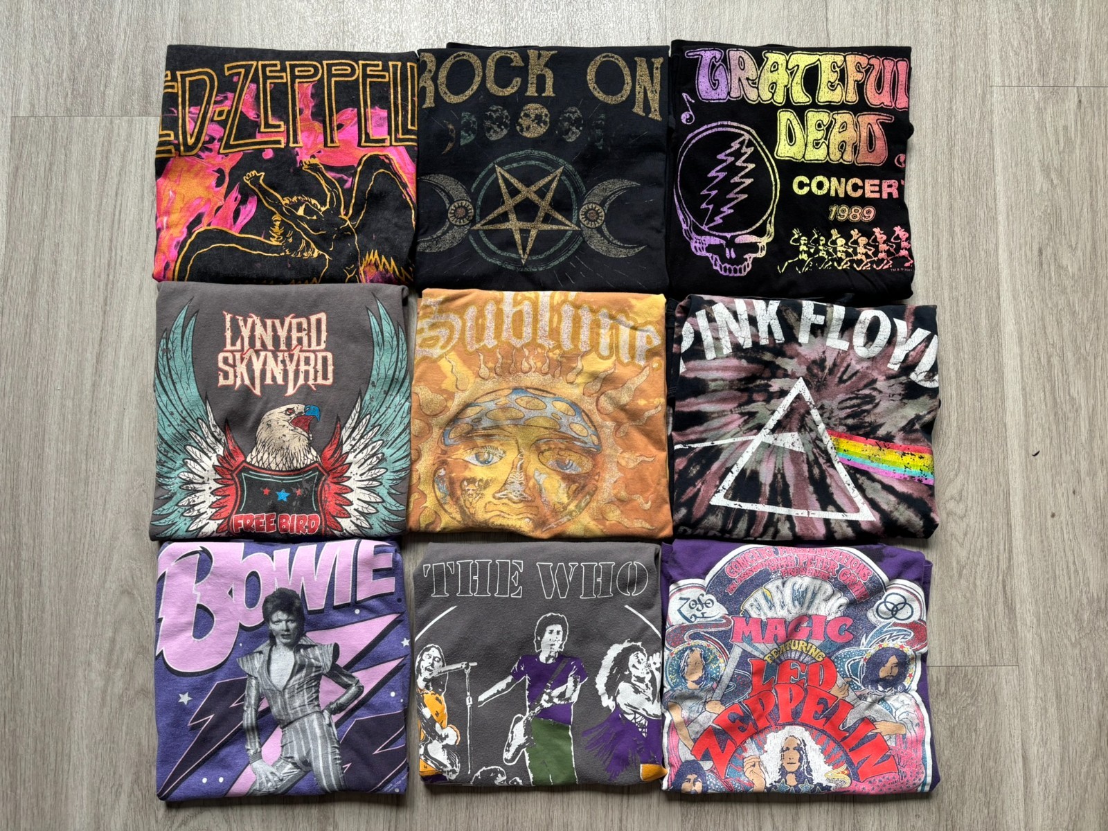 9 Classic Rock Shirts MEDIUM Led Zeppelin Pink Floyd The Who Grateful Dead