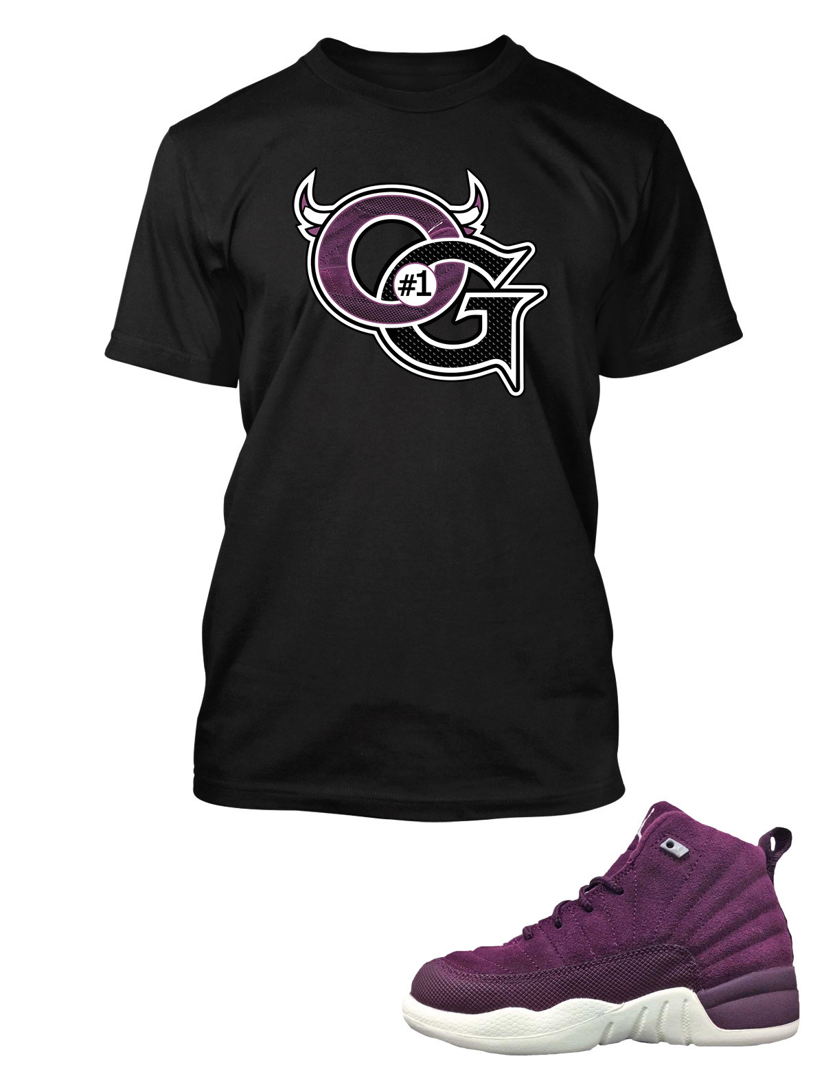 Sneaker OG Tee Shirt To Match J12 BORDEAUX Shoe Men’s Big Tall Small Sport T