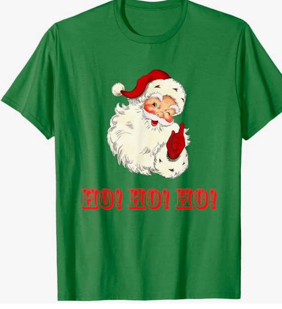 Santa Claus, Santa Vintage, Retro Graphic Ho! Ho! Ho! T-Shirt NEW!