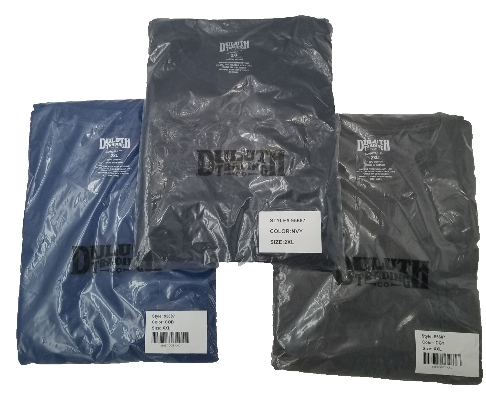 (3) Duluth Trading Co Men’s Long Tail T 2XL 100% Cotton Pocket Shirt #95687 New