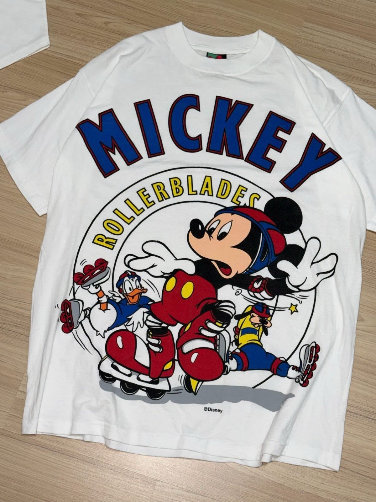 Vintage Disney Mickey Rollerblades T-shirt 90s Rare White XL Never Seen This Bf