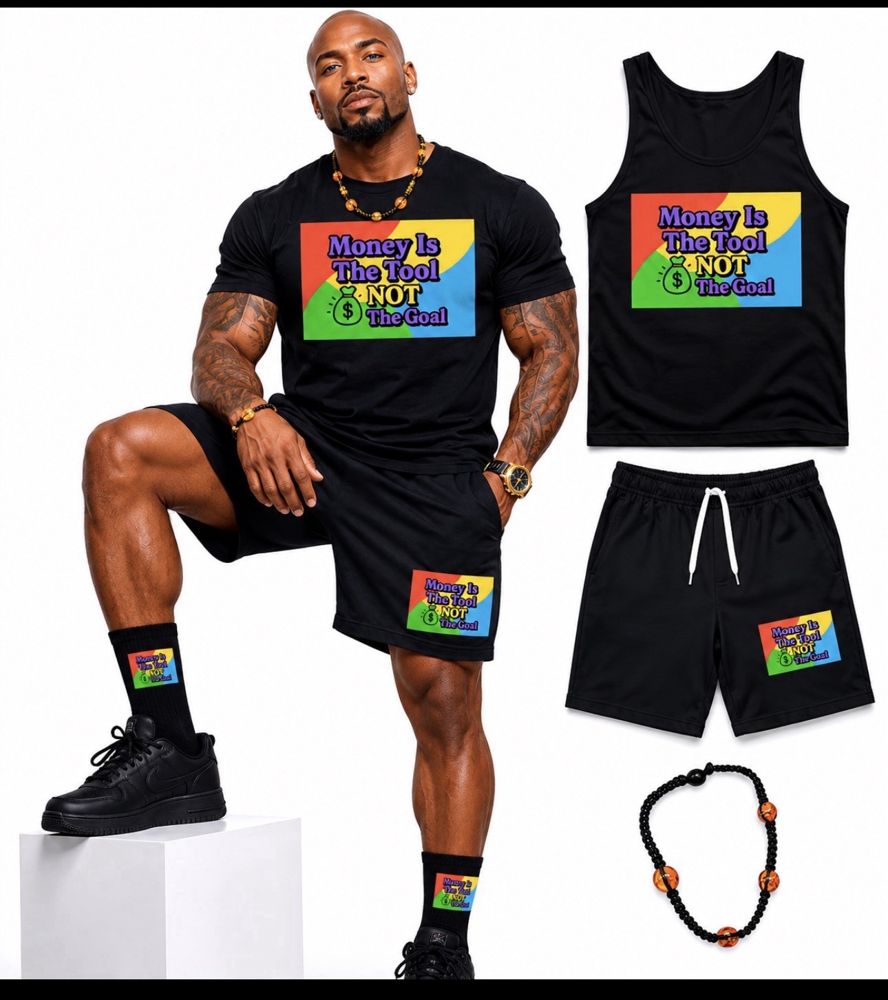 gildan t shirts Money Is A tool With Black Back For Y2K & Gothic w/multicolor P