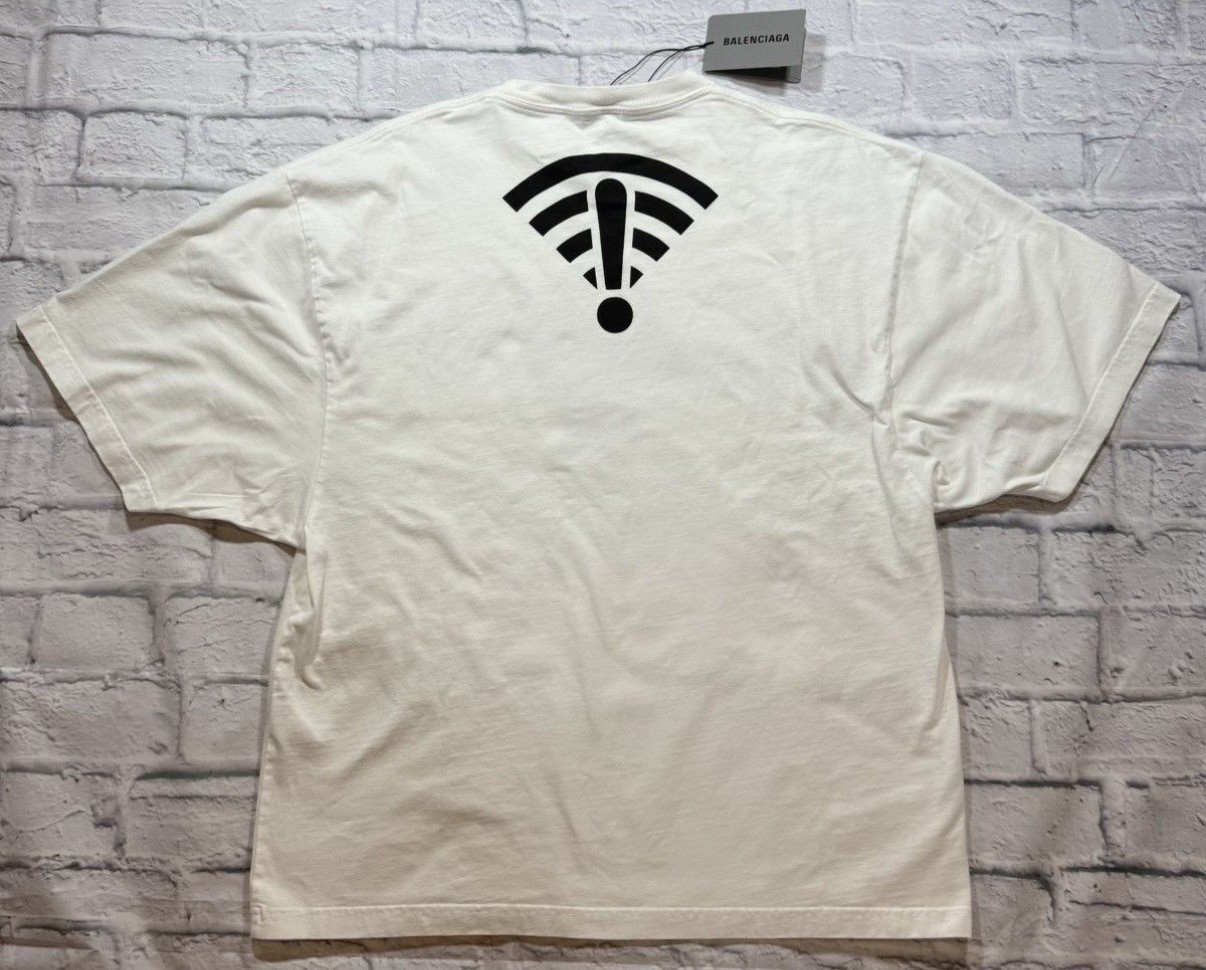 Balenciaga Oversized Arrow No Wifi Logo Print S/S $650 T-Shirt *New With Tags*