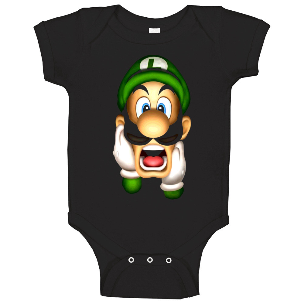 Luigi’s Mansion Luigi Yelling Super Mario Video Game Kids Baby One Piece