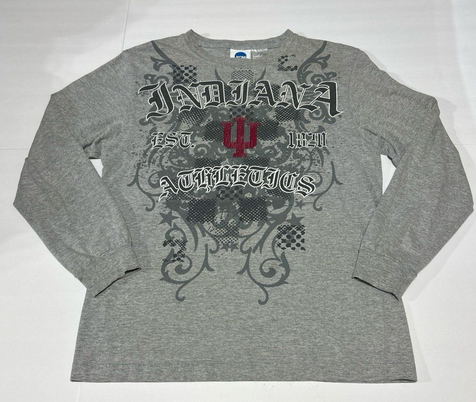 NCAA Outerstuff Men’s XL Indiana Hoosiers Athletics Grey Long Sleeve T-Shirt