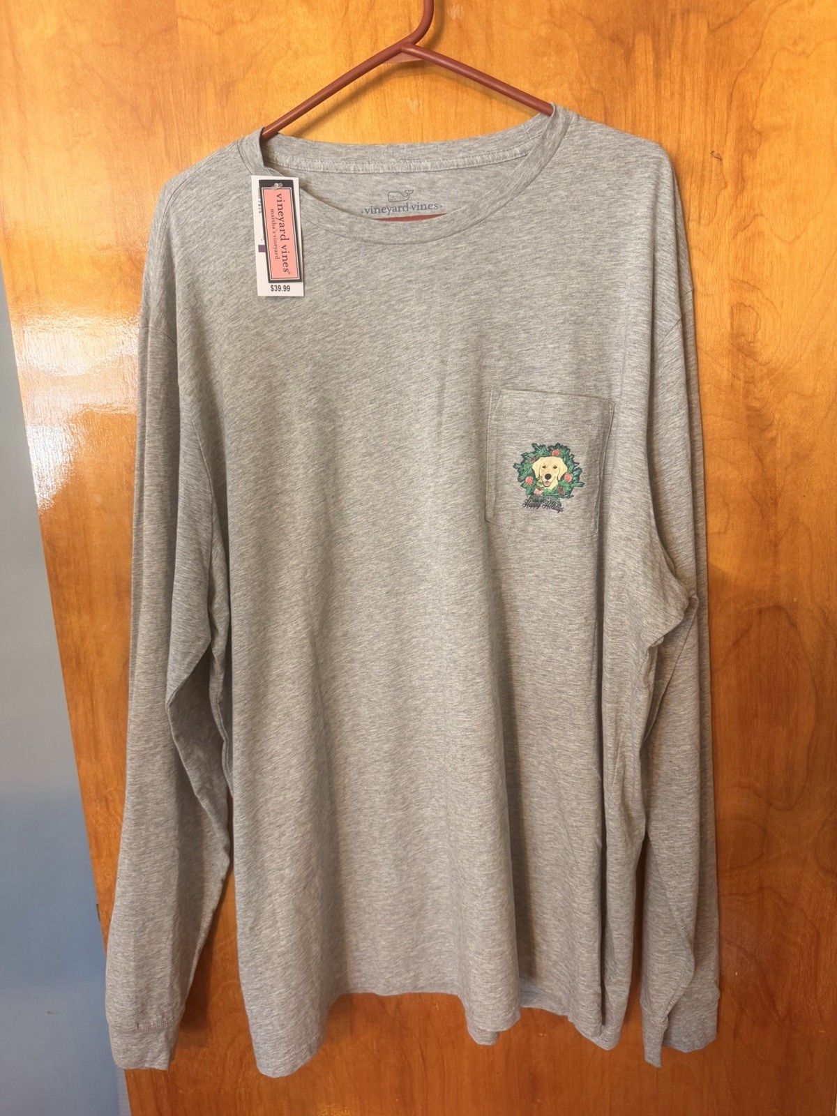 NWT Vineyard Vines Retriever Dog Long Sleeve Holidays Shirt Men’s XXL