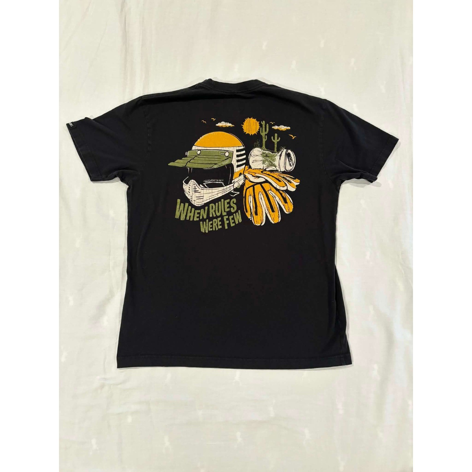 Fasthouse Mens When Rules Were Few Graphic T-Shirt Black Cotton Medium