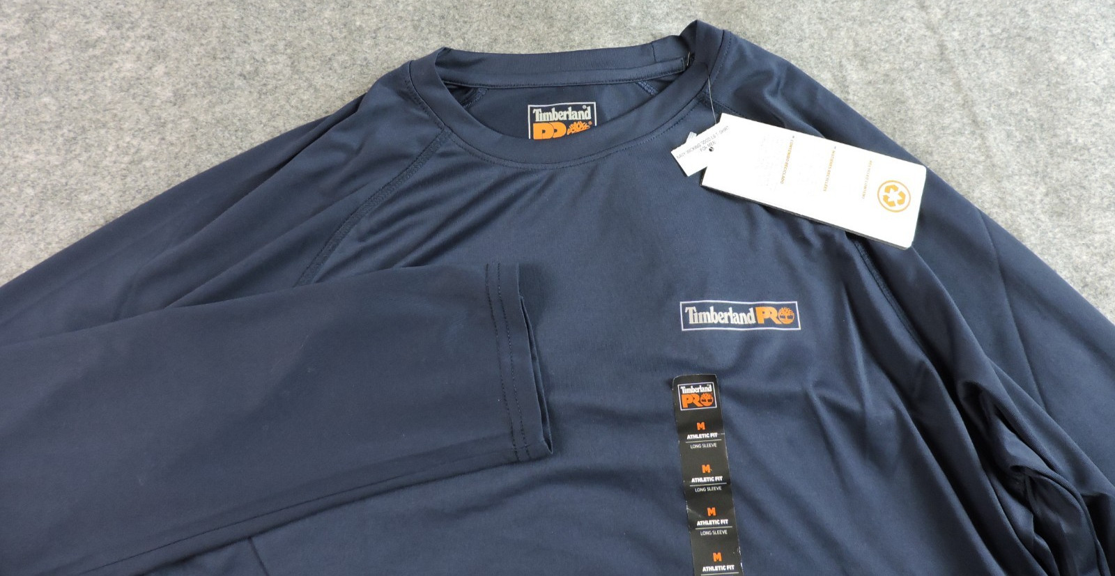 Timberland Pro Mens Medium Wicking Long Sleeve Athletic Fit Navy Blue T Shirt