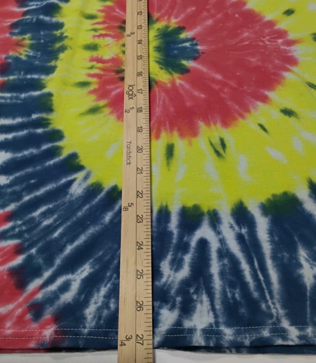 New Tie Dye Mens T-Shirt Medium Red Yellow Adult Multicolor Summer Swirl