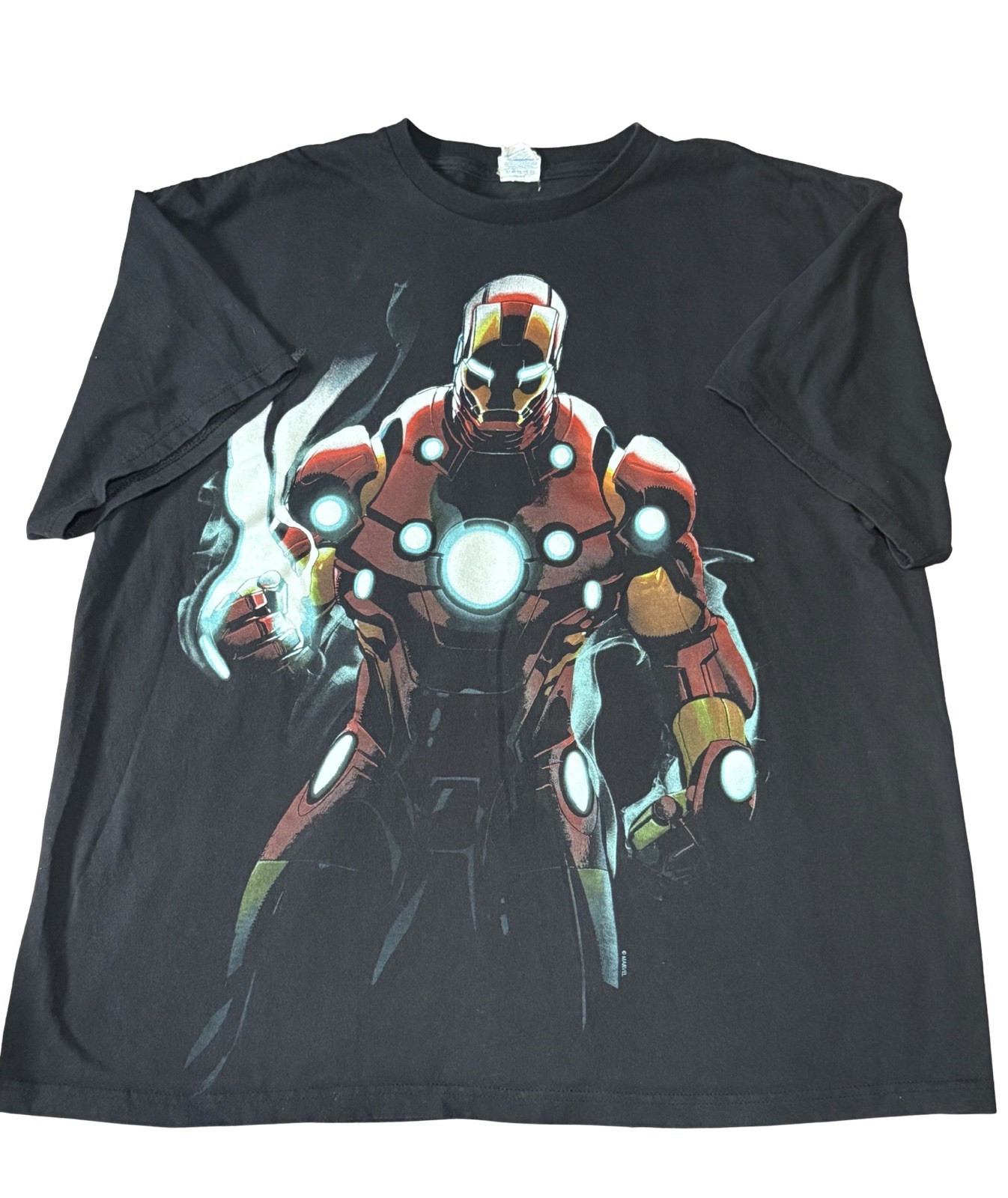 Vintage Marvel Iron Man Black Shirt Delta Pro Weight Y2K Size 2XL