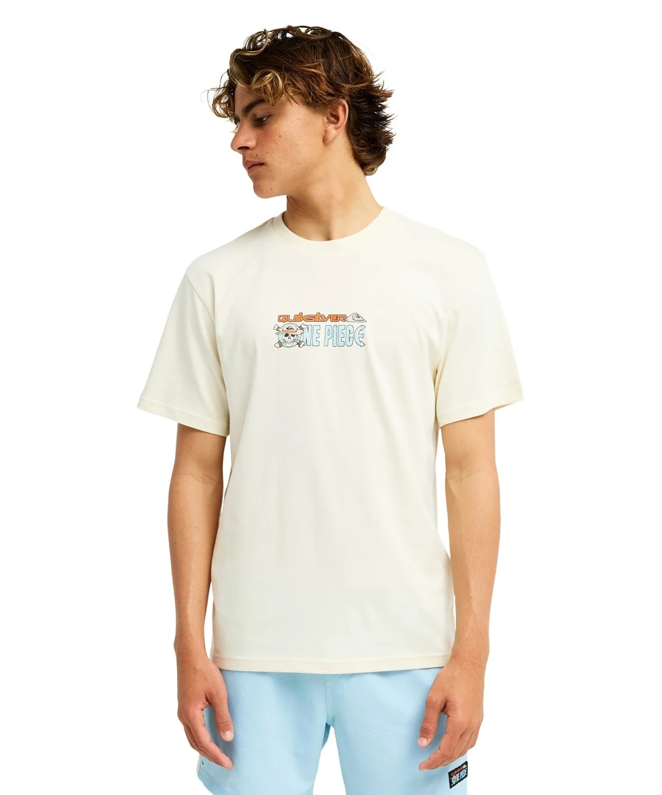 One Piece x QuikSilver Pirates Island Short Sleeve T-Shirt Ivory / Expeditedship