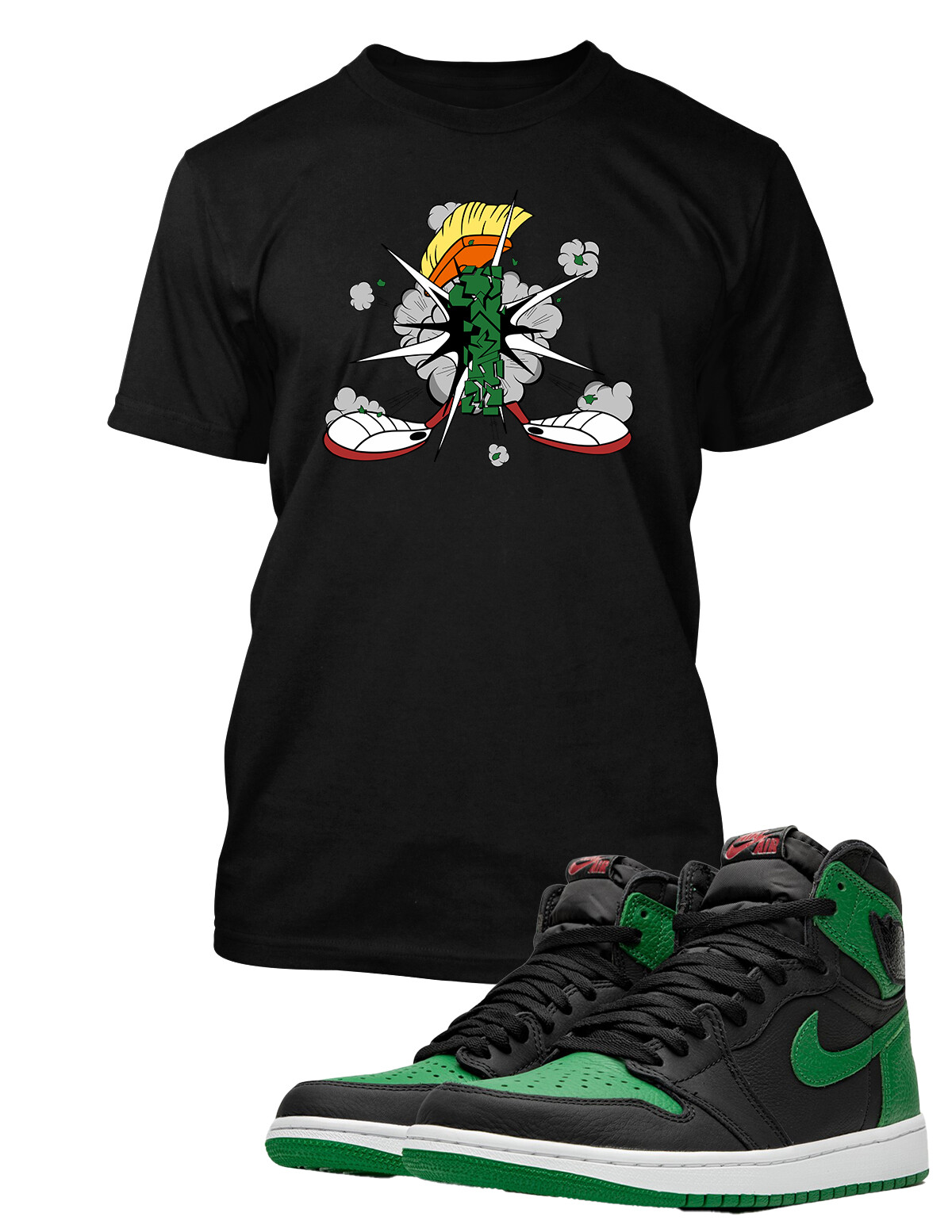 J1 OG Pine Shoe Marvin Sneaker Tee Graphic T Shirt Design Big & Tall Small