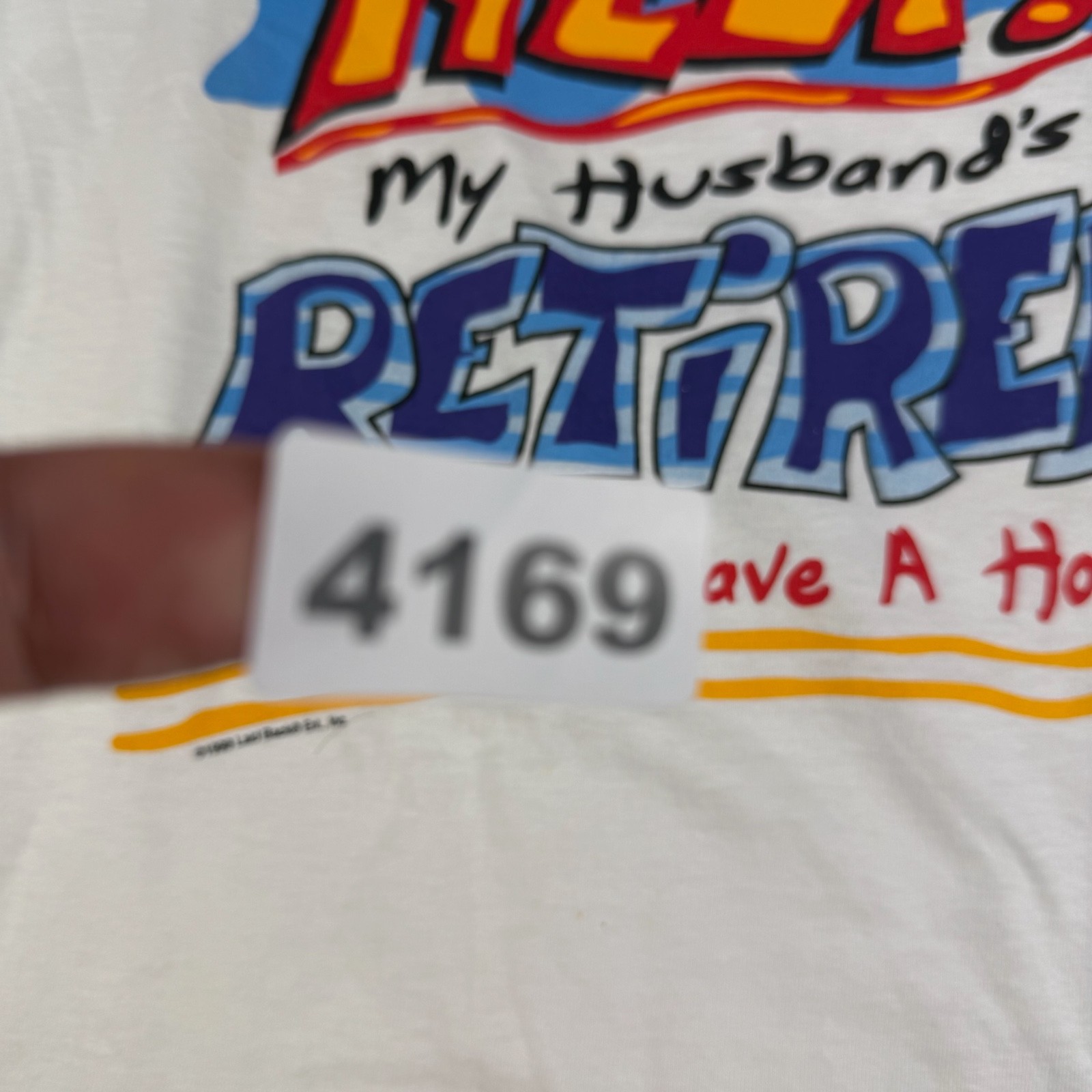 Vintage 1998 Retired Funny Shirt Mens L White Graphic Tultex Retired Statement