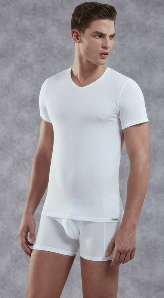 Doreanse Men’s V-Neck ￼T Shirt Underwear WHITE NEW Size L