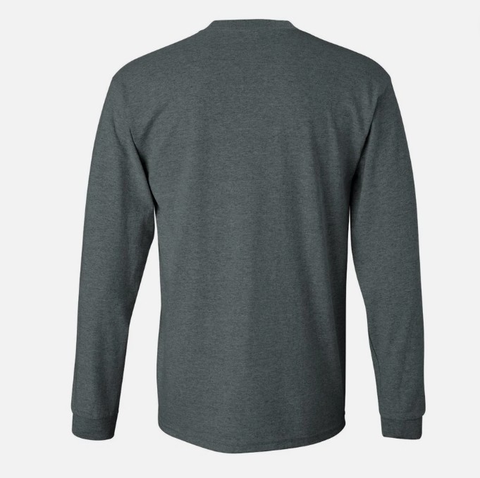 Gildan Ultra Cotton Long Sleeve T-Shirt Style G2400, Dark Heather (6 Pack)- 2XL
