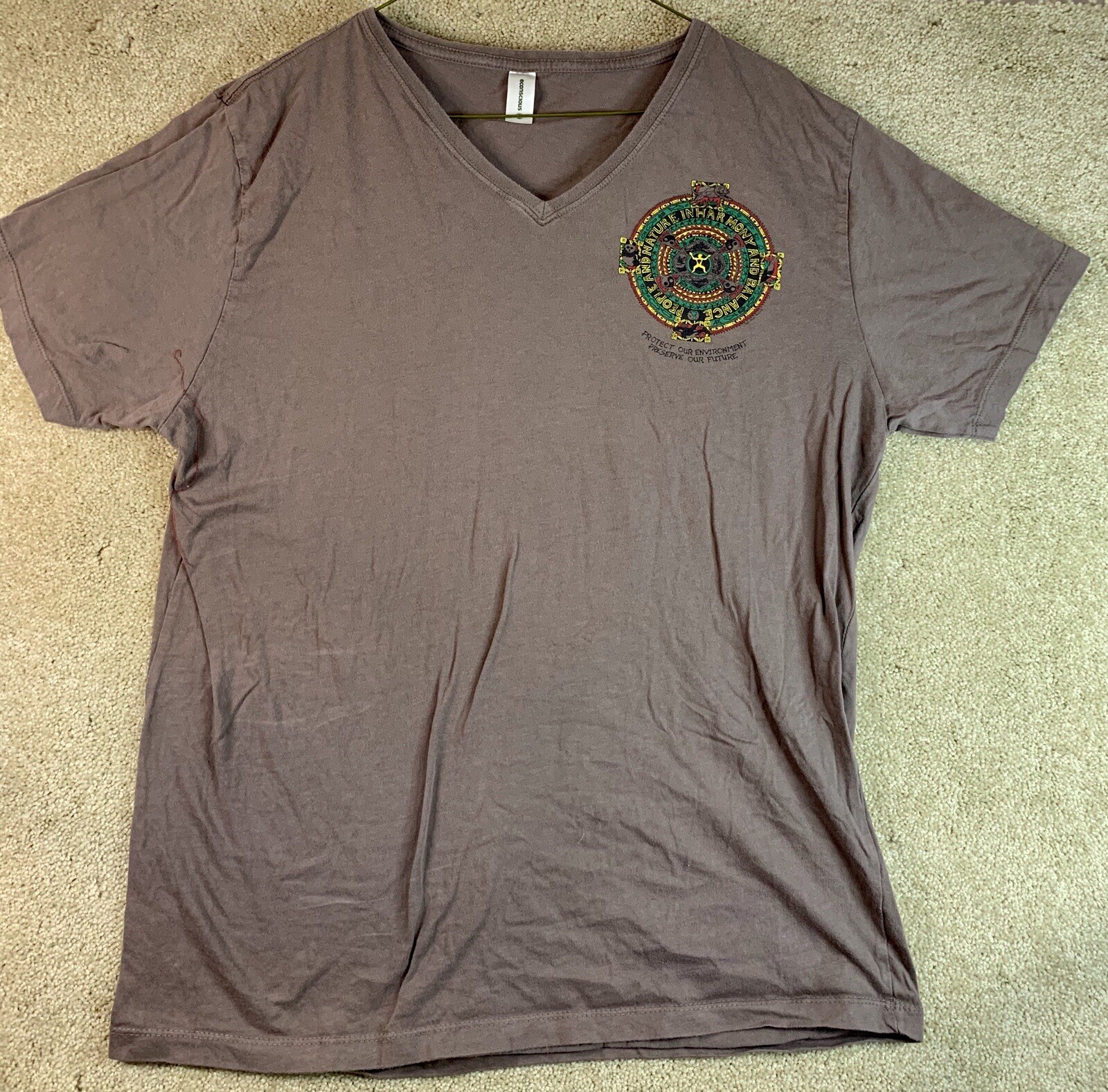 Econscious Mens Protect Preserve Environment Cotton Short Sleeve T-Shirt Large