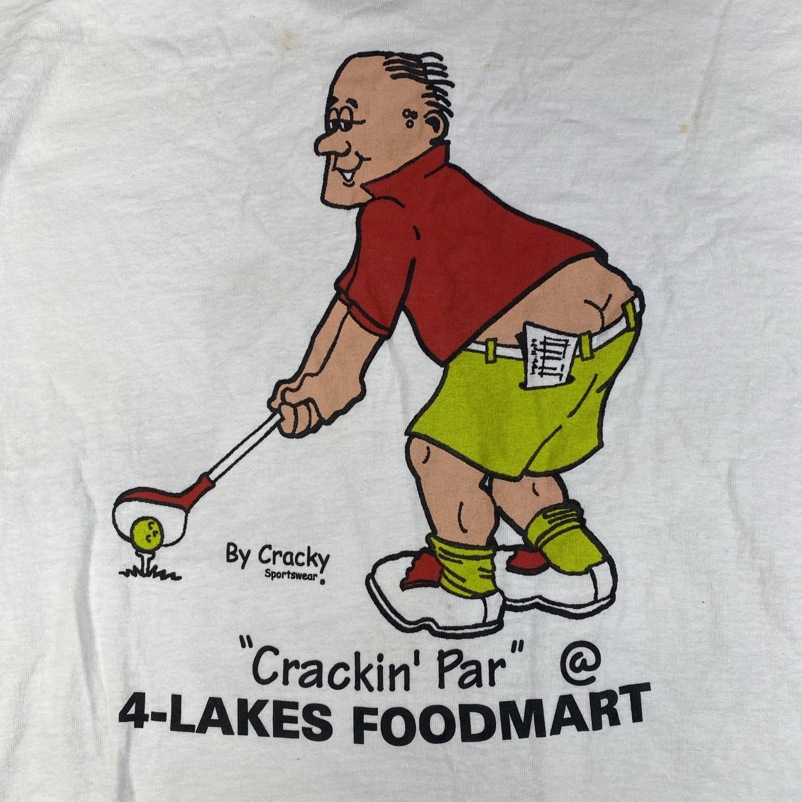 Vintage 90’s Single Stitch Funny Graphic Golf Shirt USA Made Size XL Cracky