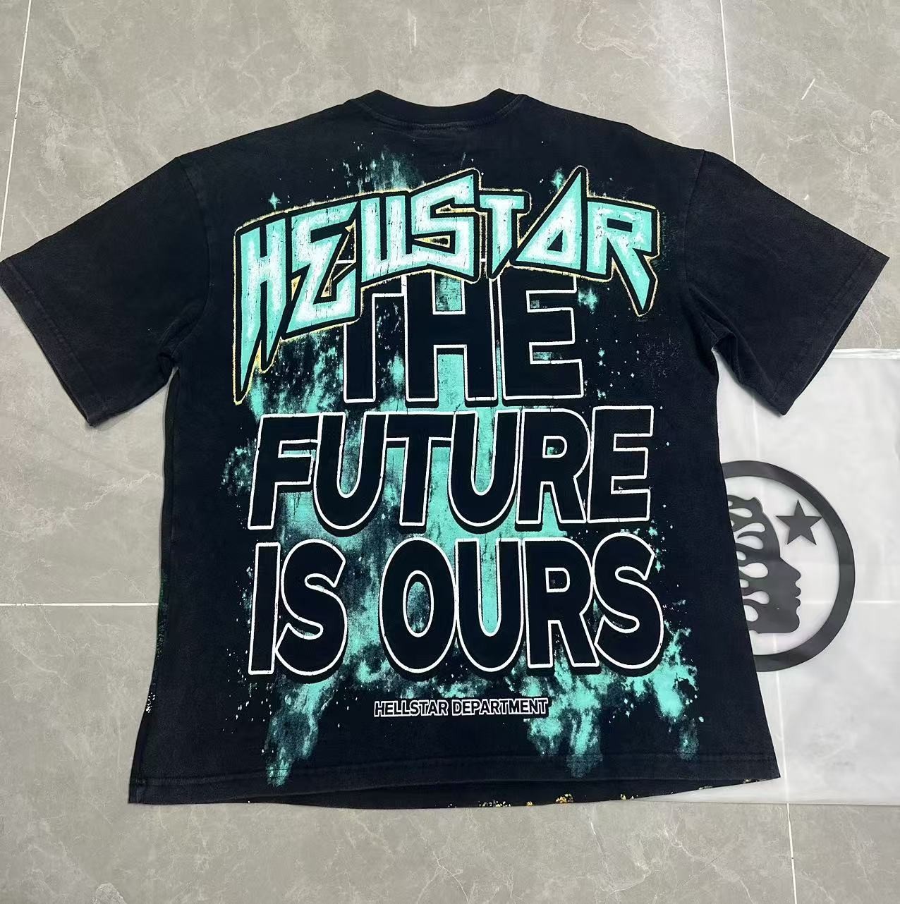 Hell Studios star 3035 Alien Spaceship pattern Tee Mens Short sleeved T-shirt