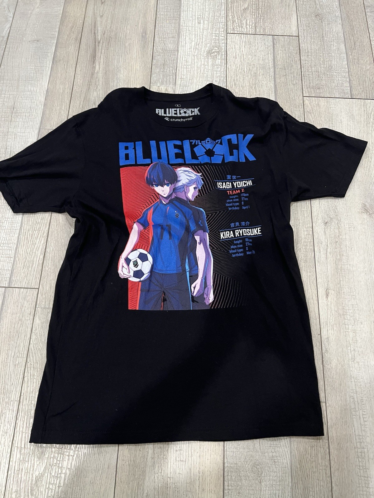Official Crunchyroll Blue Lock T-shirt Sz Large Rin Itoshi Meguru Bachira Isagi
