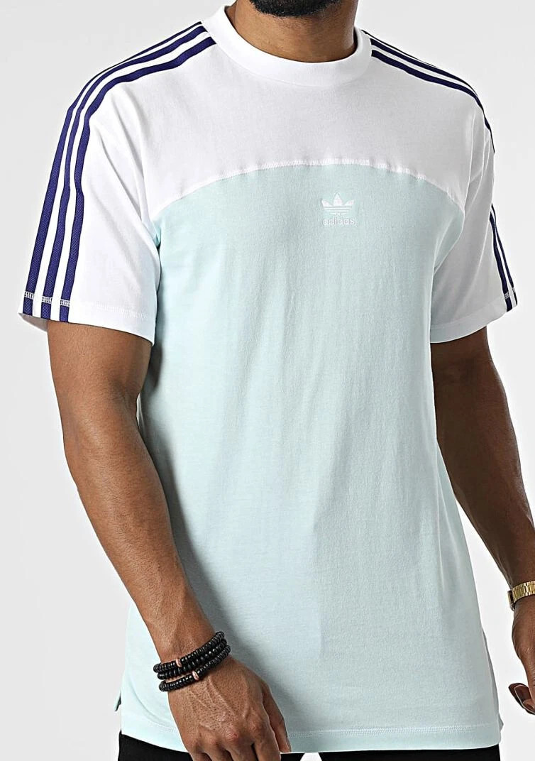 adidas Originals Men’s Blocked 3-Stripes Tee Casual Short Sleeves T-Shirt