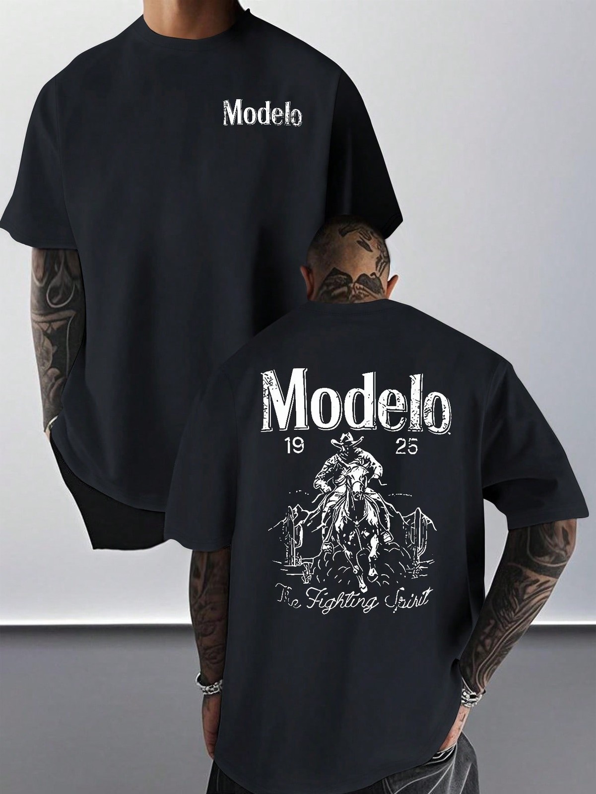 Modelo Graphic Print Men’s 100% Cotton T-Shirt, Casual Sports Style Top T-Shirt