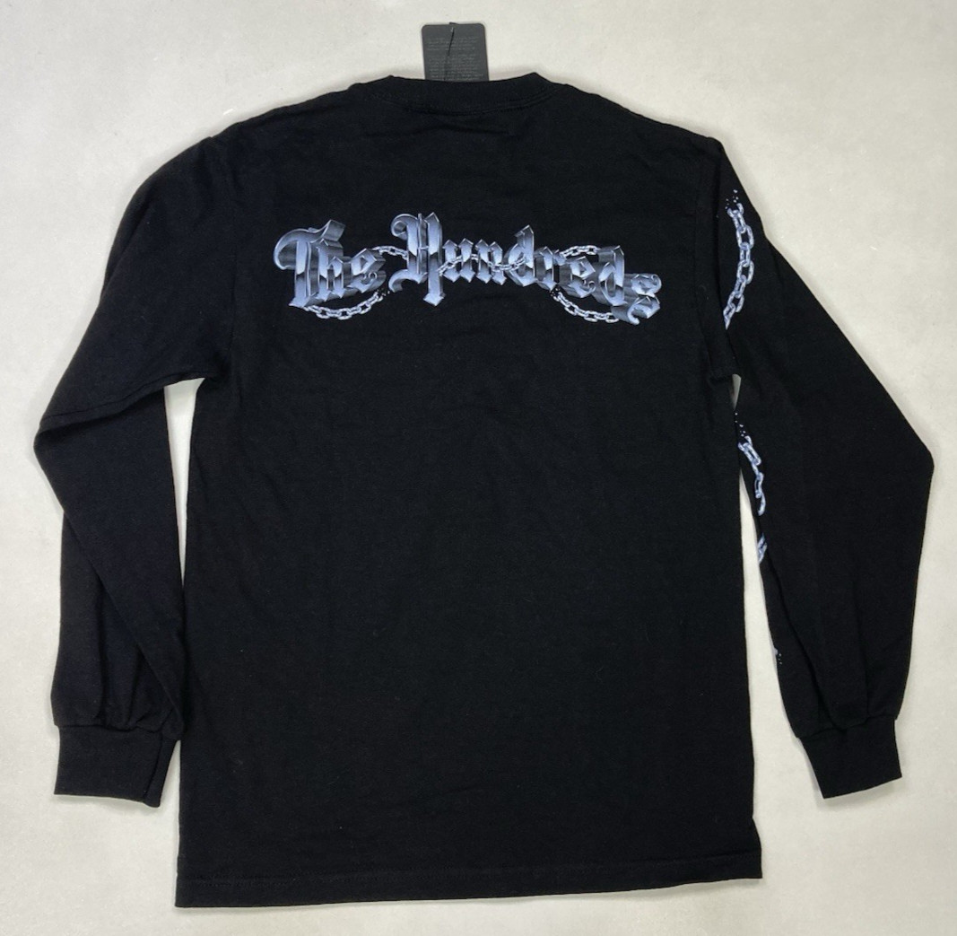 The Hundreds Logo Chain Graphic T-shirt Men Small Black Long Sleeve