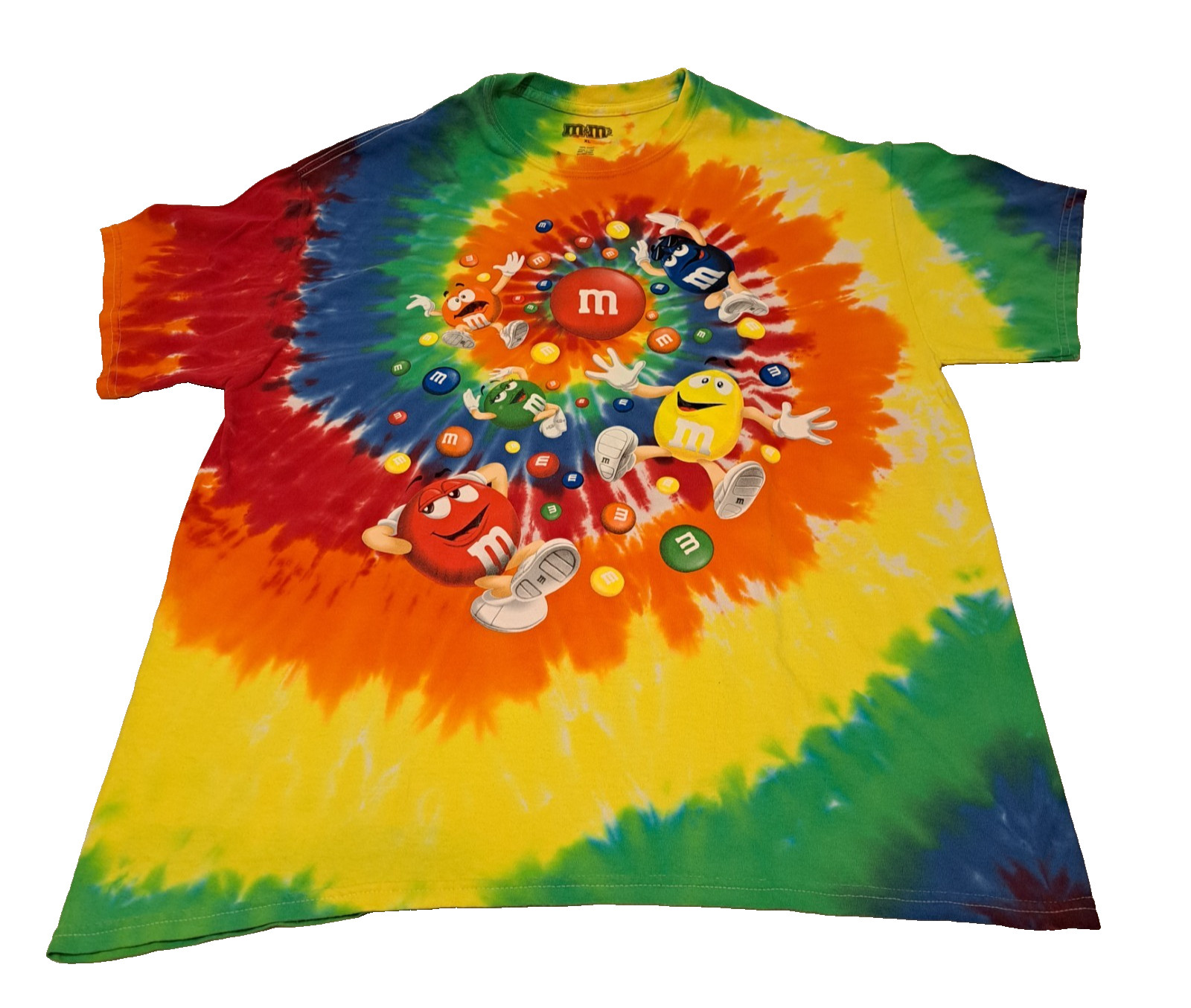 M&M’s Unisex XL Vibrant Colored Tie-dye 100% Cotton T-shirt Short Sleeve *EUC