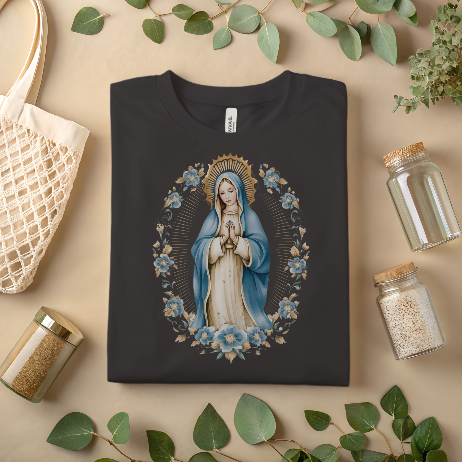 Virgin Mary T-Shirt – Holy Mother Religious Graphic Tee, Christian Faith A113
