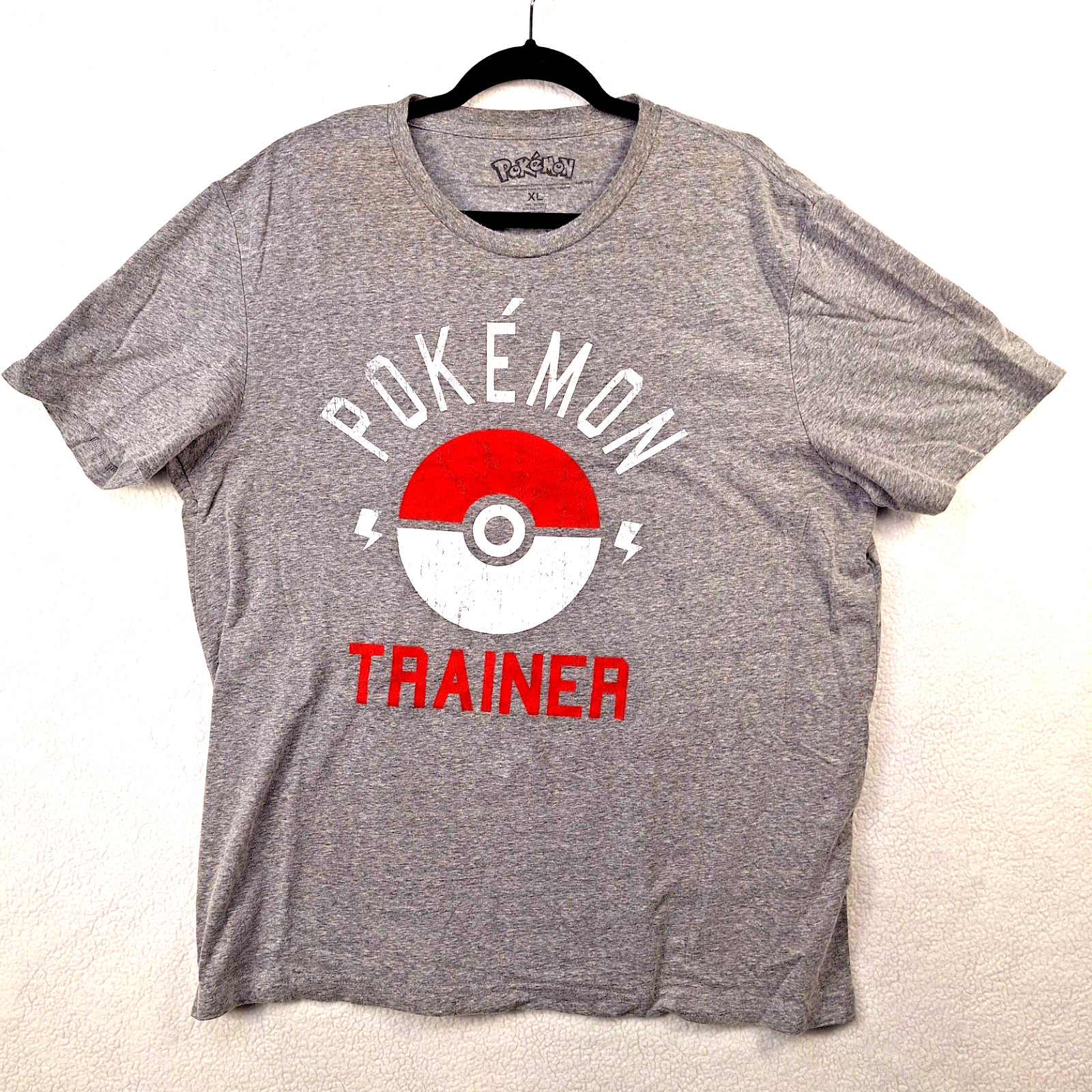 Pokémon Trainer Mens T-Shirt Pokemon Shirt Gray Color-Poke Ball Logo Size XL