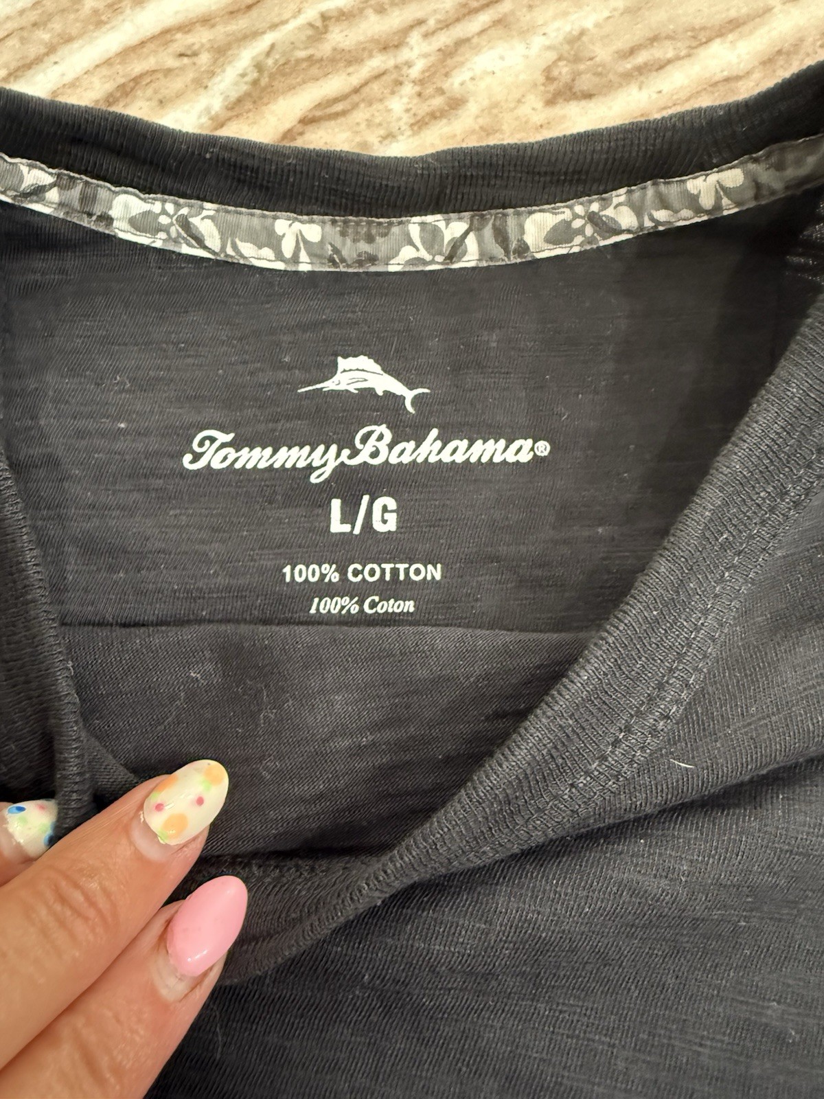 Tommy Bahama Men’s Gray Short Sleeve Crew Neck Cotton Pocket Logo T-Shirt L