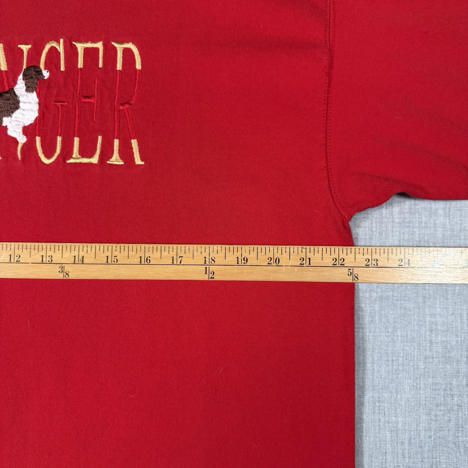 Vintage 90s Dog Springer Spaniel Dog Tee Embroidered Pet Red Large Santee