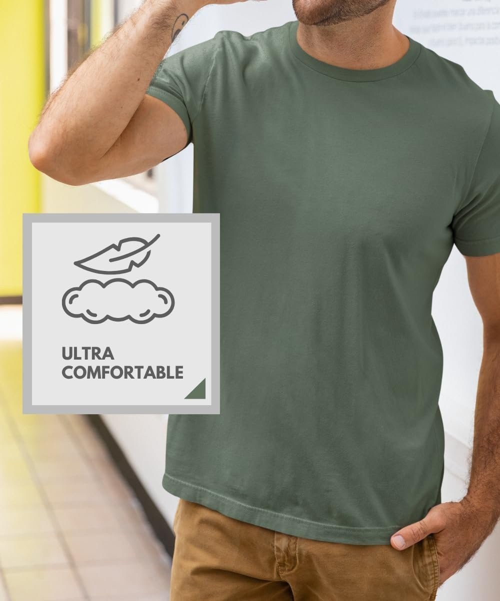 BROOKLYN VERTICAL Men’s 3-Pack Solid Tees, Soft Comfortable Short Sleeve Crewnec