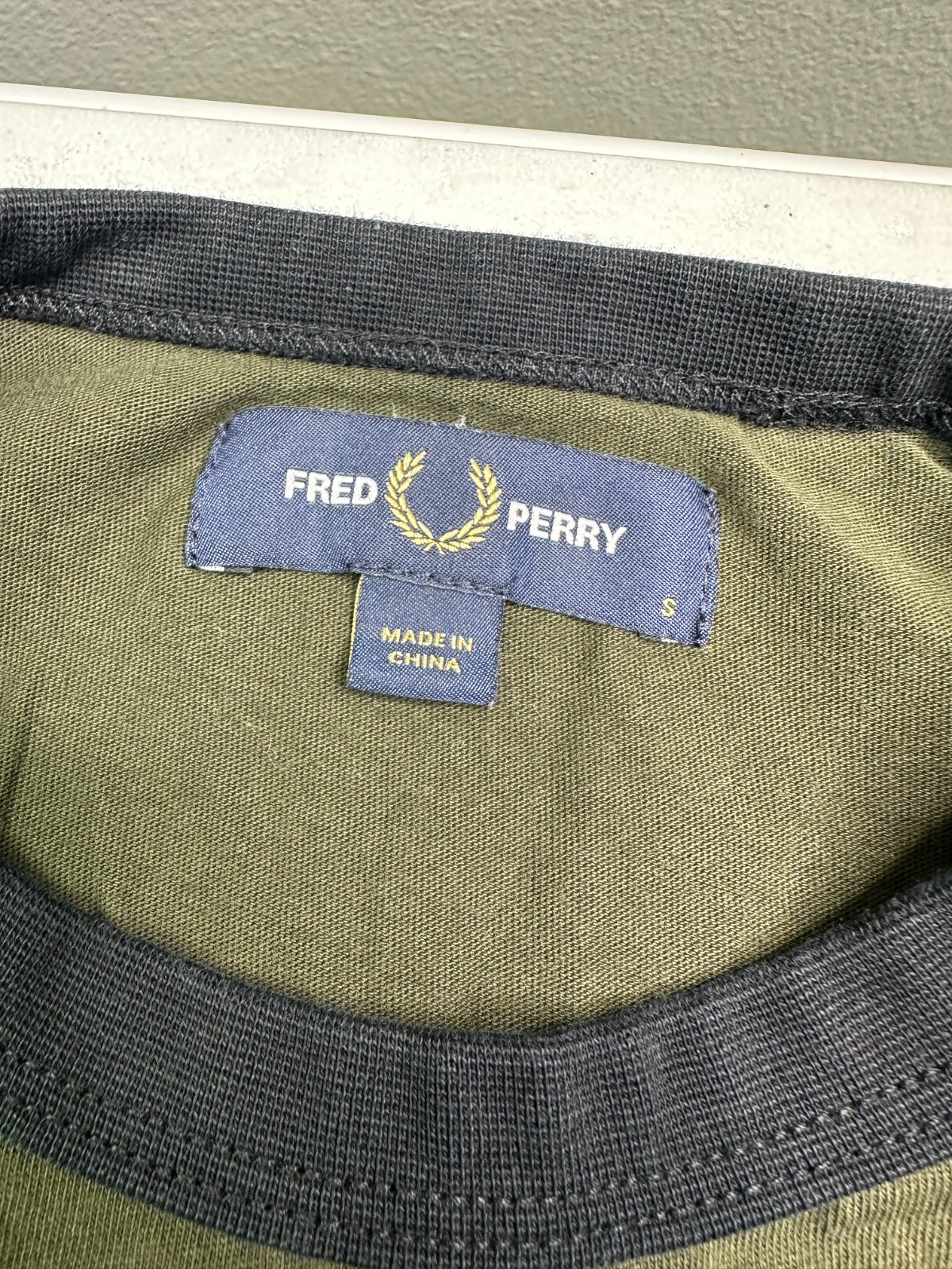 Fred Perry 2 Pcs Set Polo Crew Neck T Shirt Mens Size S Black Green Short Sleeve