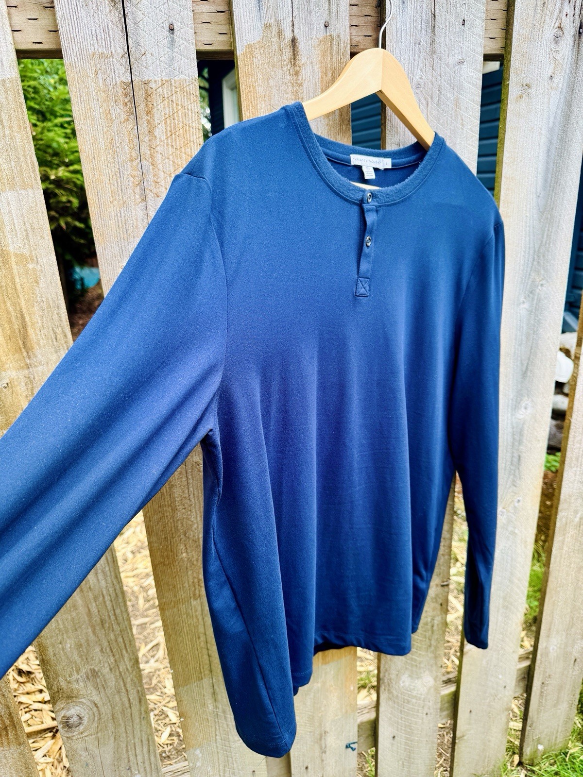 Threads 4 Thought Baseline Triblend Long Sleeve Henley Men’s L – Super Soft!