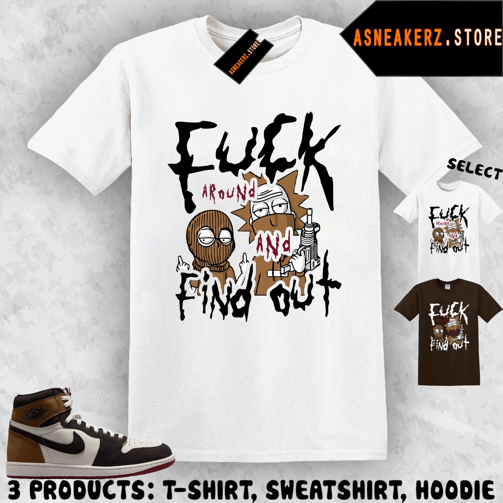 Shirt Matching AJ 1 High Love Letter Match Sneaker Tee FAFO Rick Morty T-Shirt