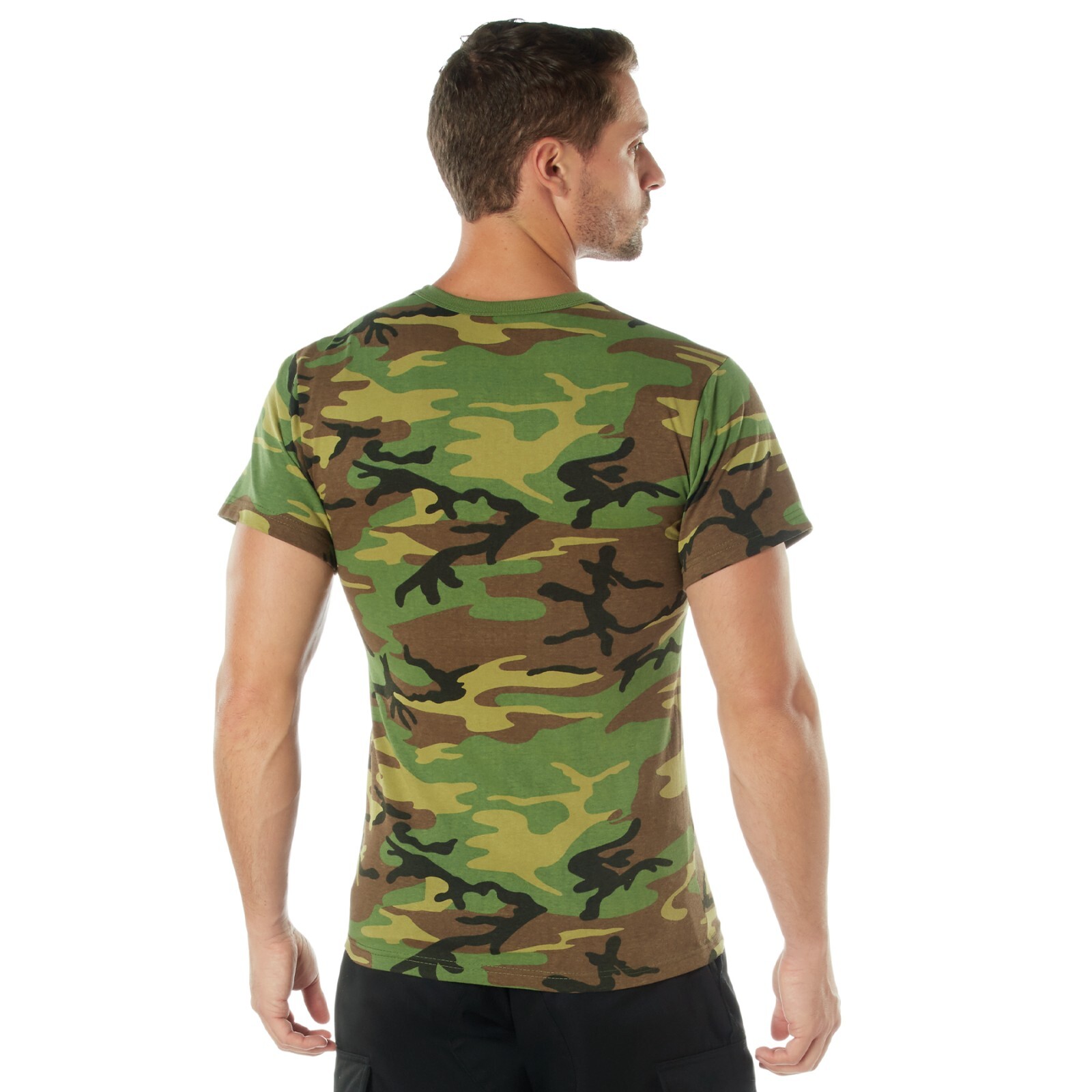 Men’s Camo Short Sleeve T-Shirt – Rothco Poly/Cotton Woodland Camo Tee