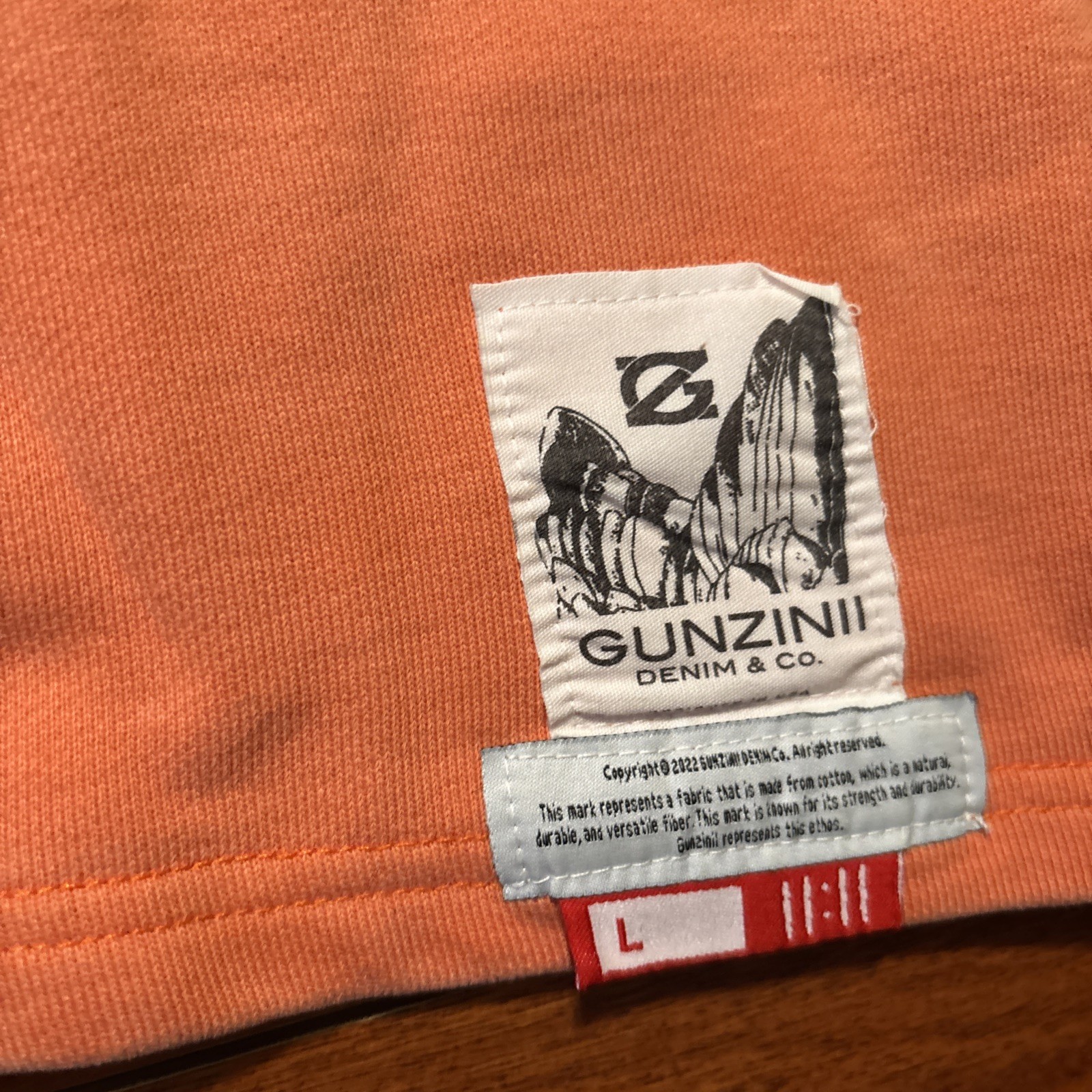 NEW Gunzinii Men L King And A Gentleman Crew Neck Shirt Orange GZ617 Skater Hip