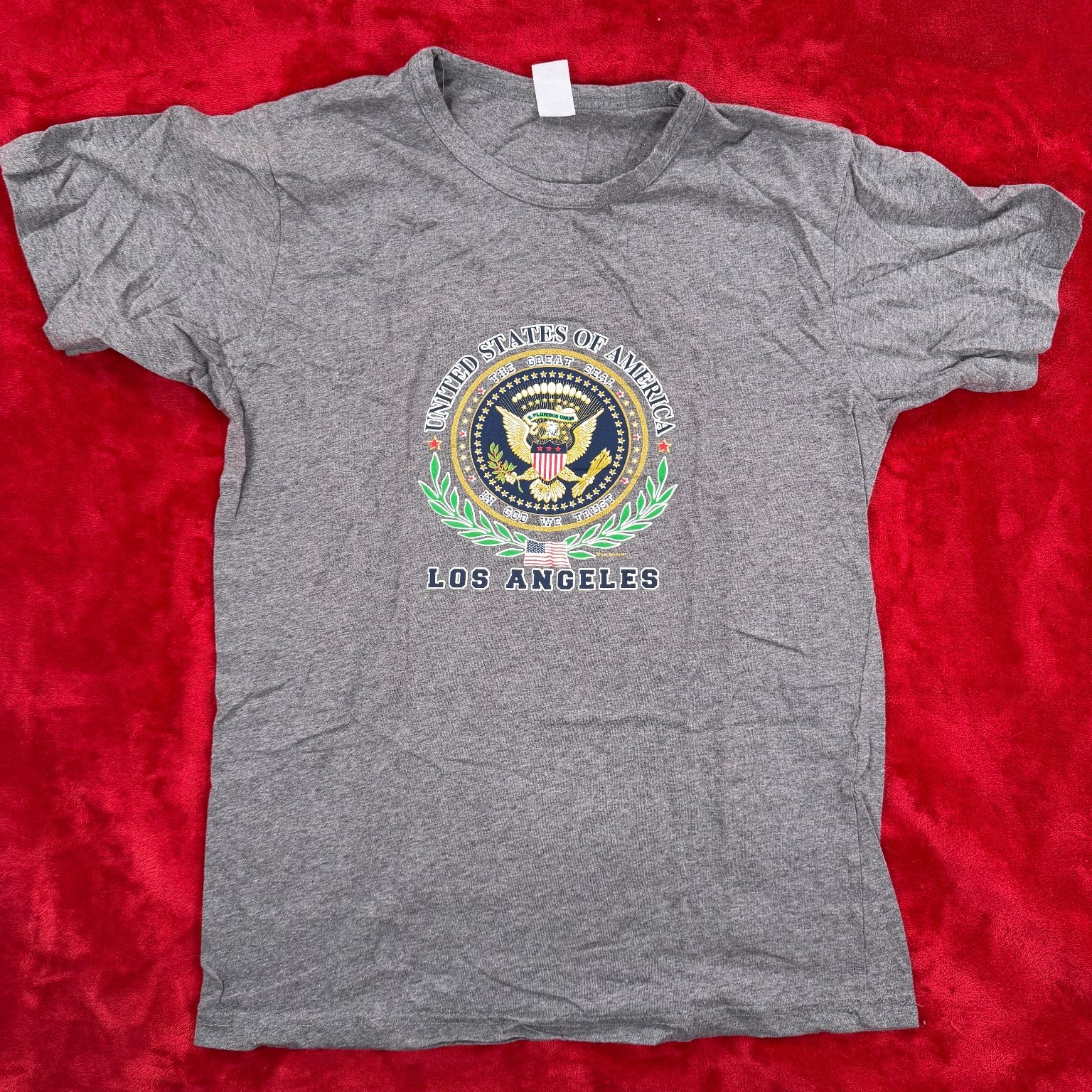 Independent Trading Co. Men’s T-Shirt Gray M 100% Cotton USA Seal Los Angeles