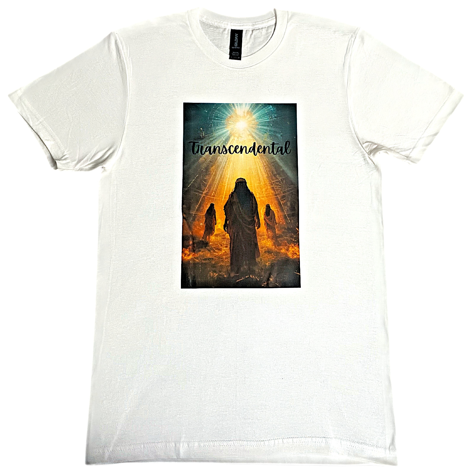 DTF Custom Made – TRANSCENDENTAL Short Sleeve T- Shirt – White SML